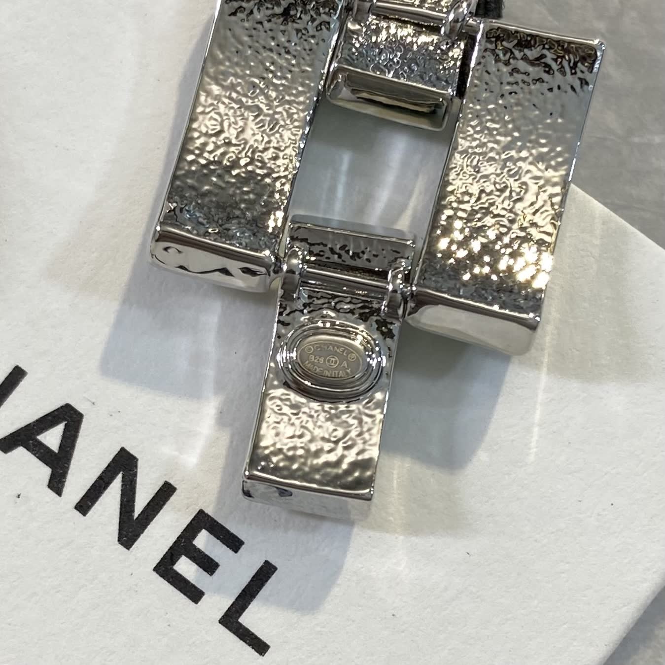 Chanel Green Crystal Earrings