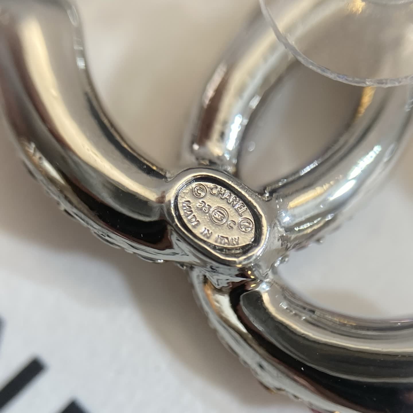 Chanel CC Logo Crystal Stud Earrings