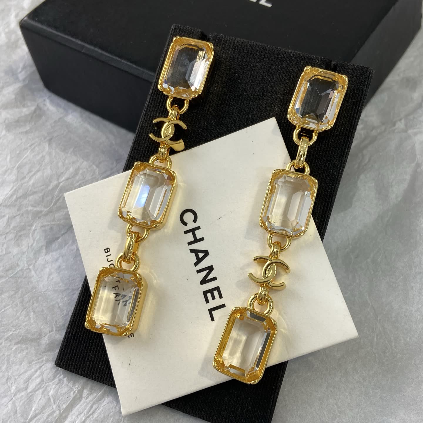 Chanel Crystal Drop Earrings