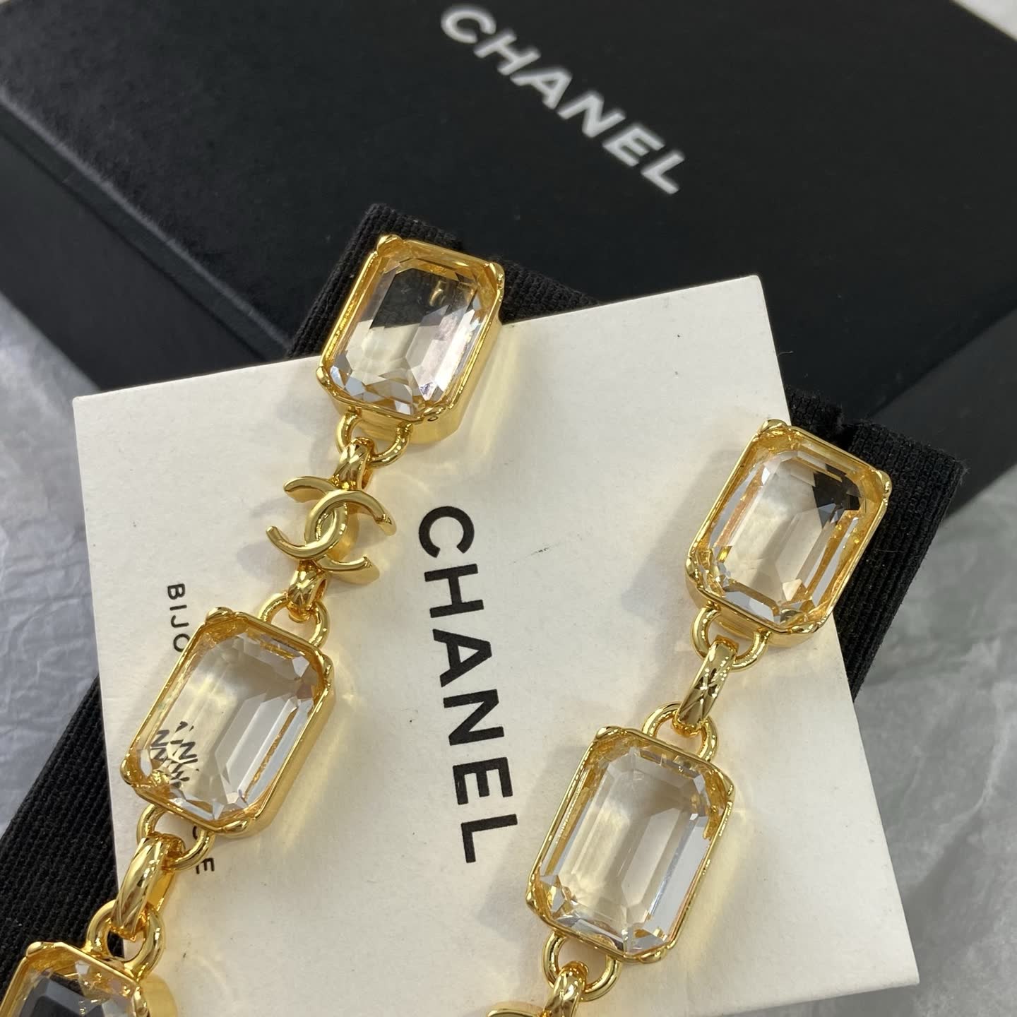 Chanel Crystal Drop Earrings