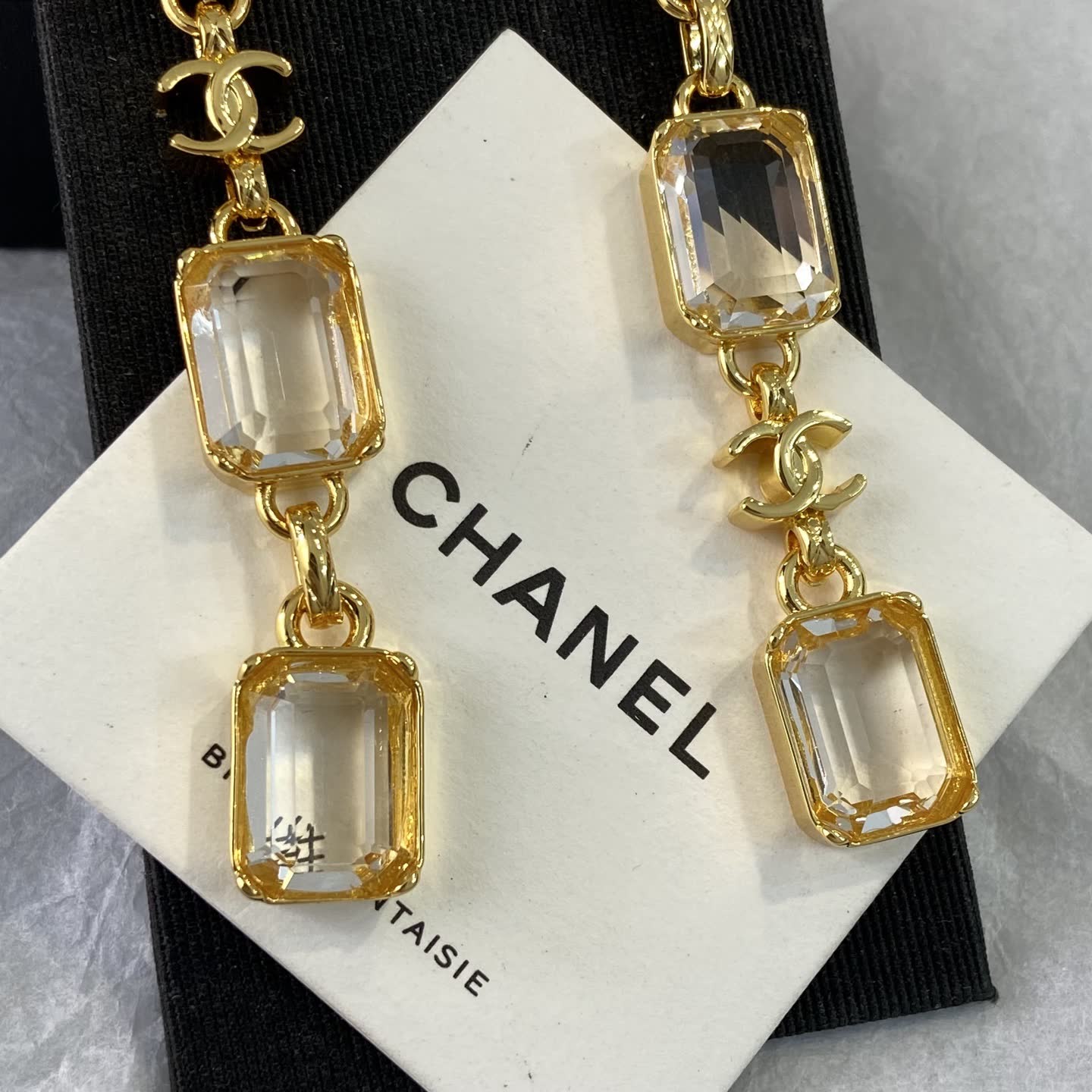 Chanel Crystal Drop Earrings