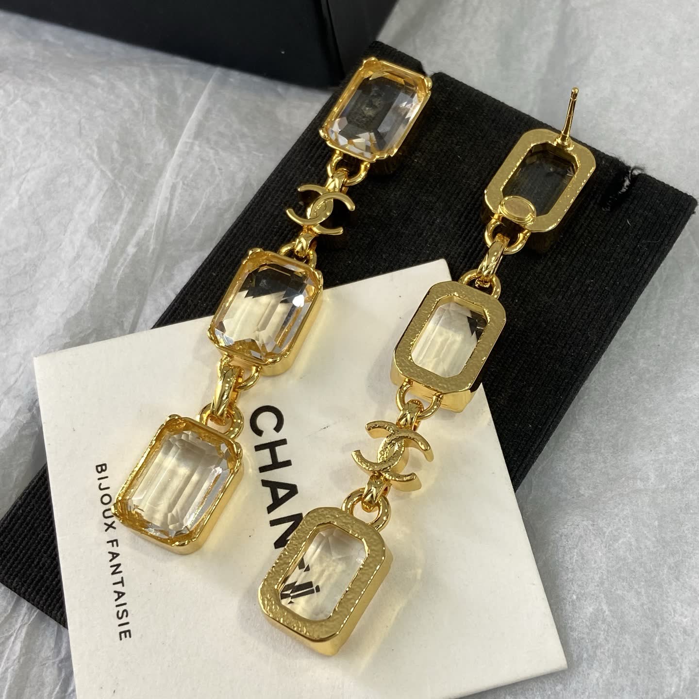 Chanel Crystal Drop Earrings