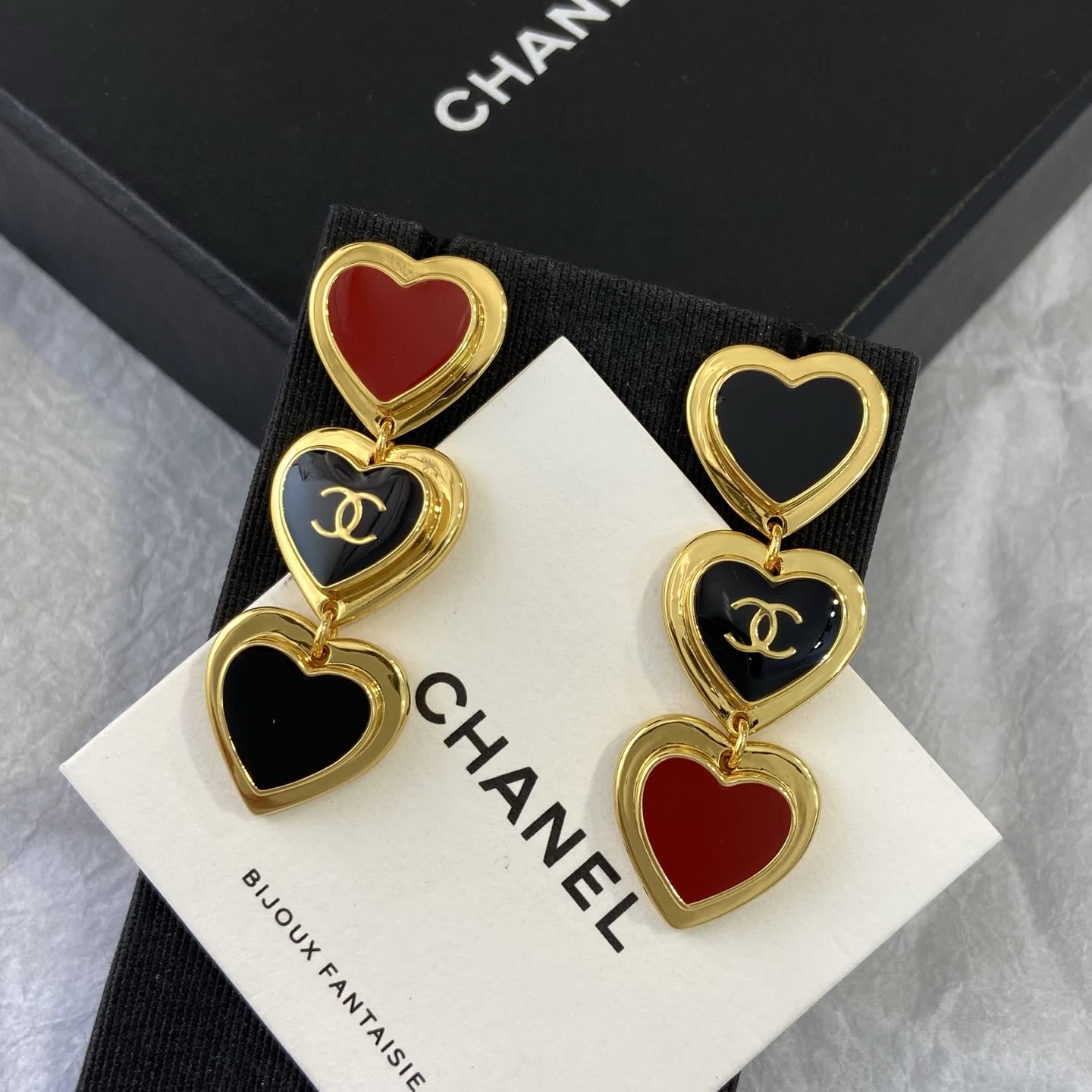 Chanel Triple Heart Earrings Chanel Triple Heart Earrings
