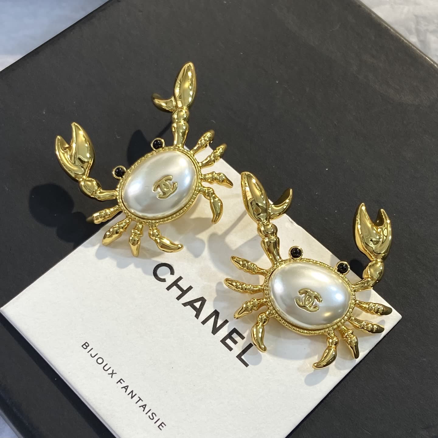 Chanel Crab Pearl Clip-On Earrings