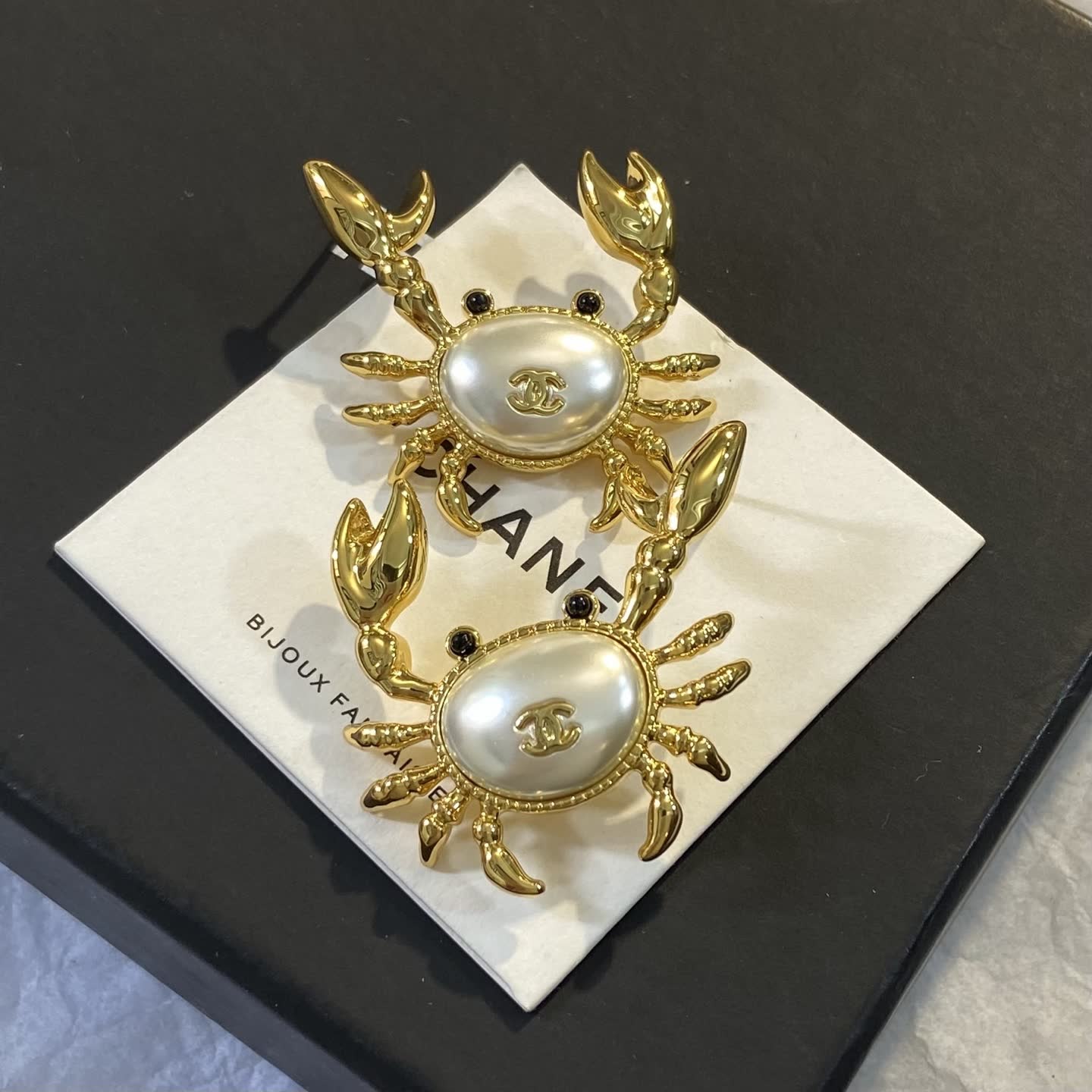 Chanel Crab Pearl Clip-On Earrings