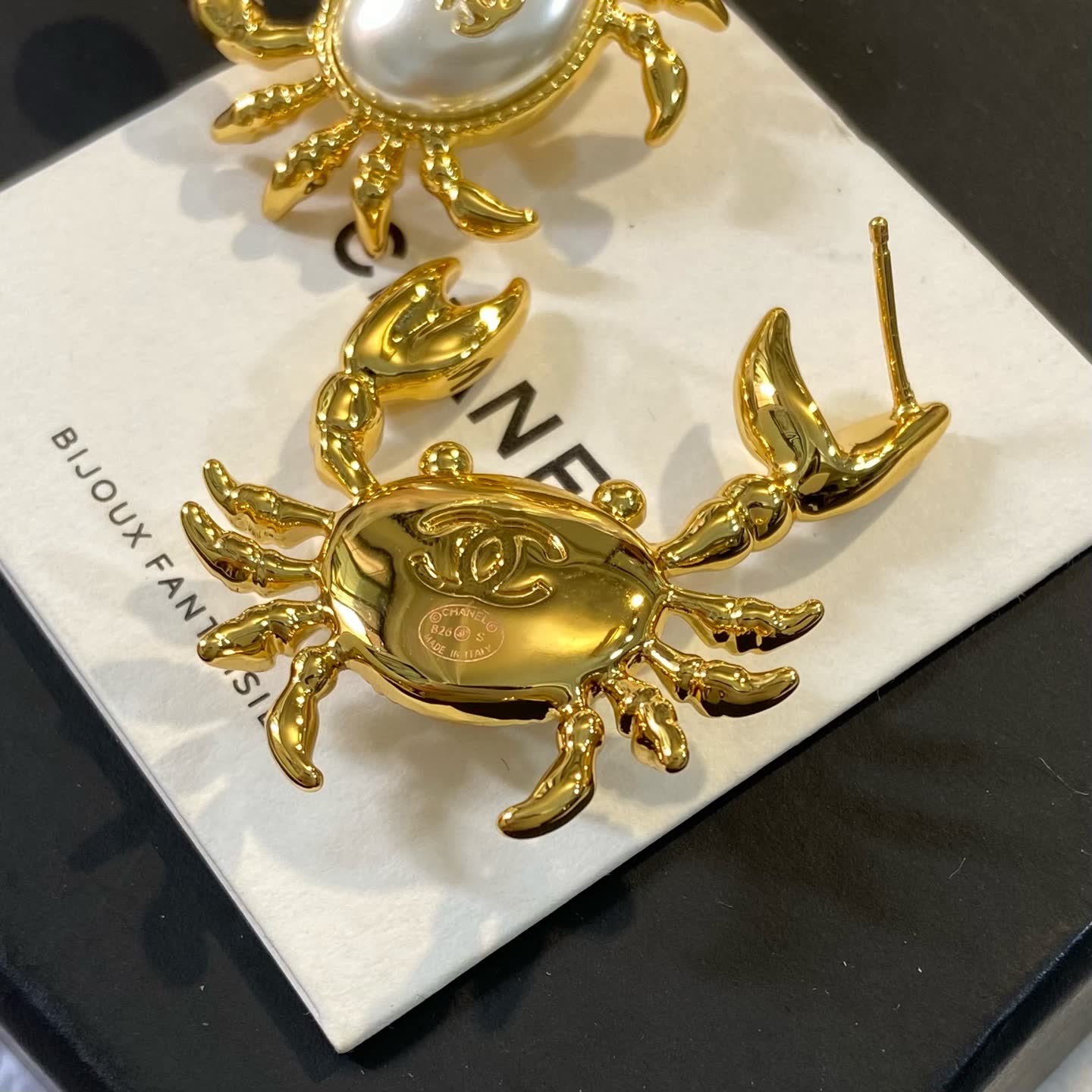 Chanel Crab Pearl Clip-On Earrings