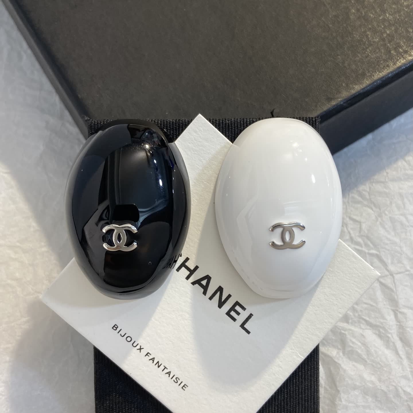 Chanel White Earrings