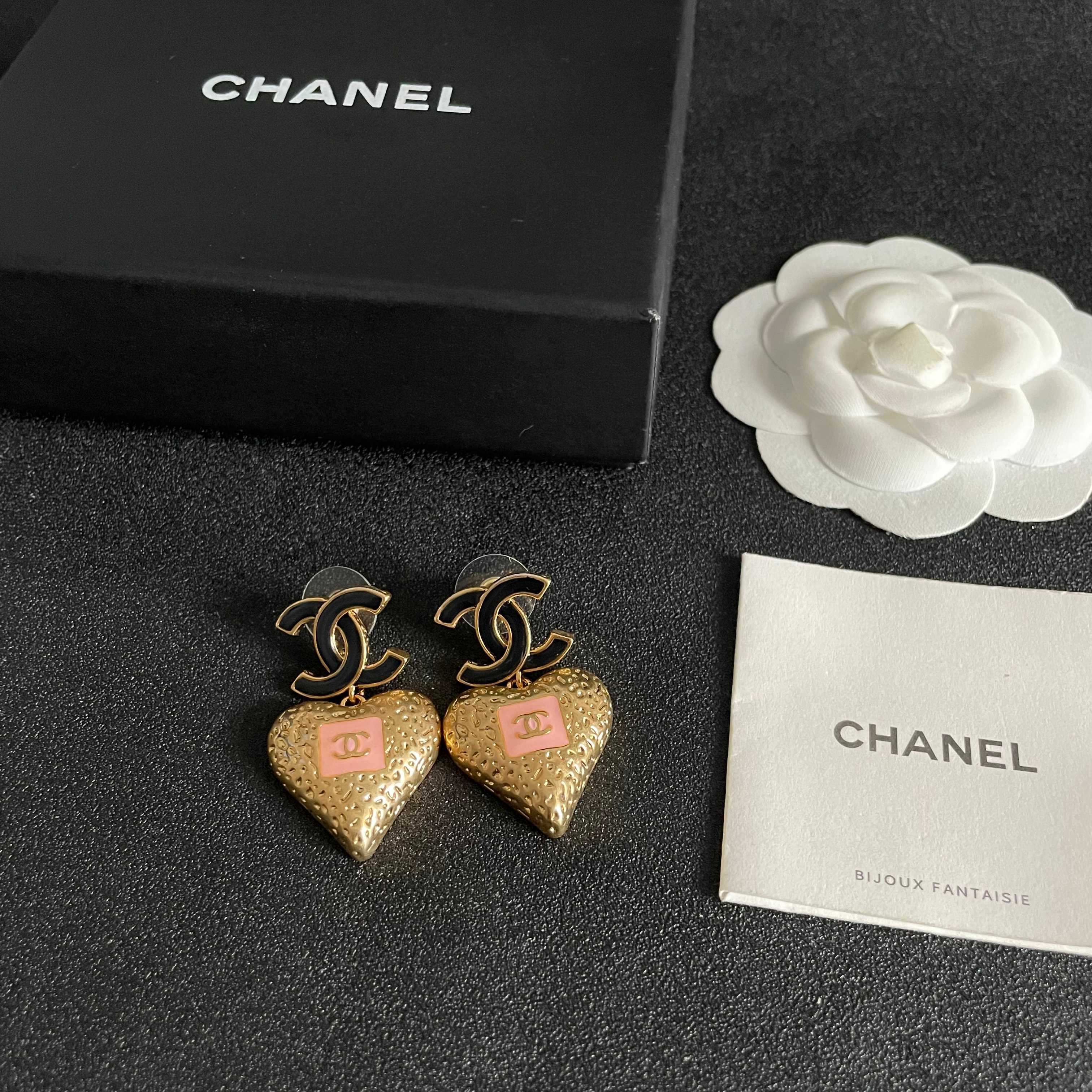 Chanel CC Heart Earrings