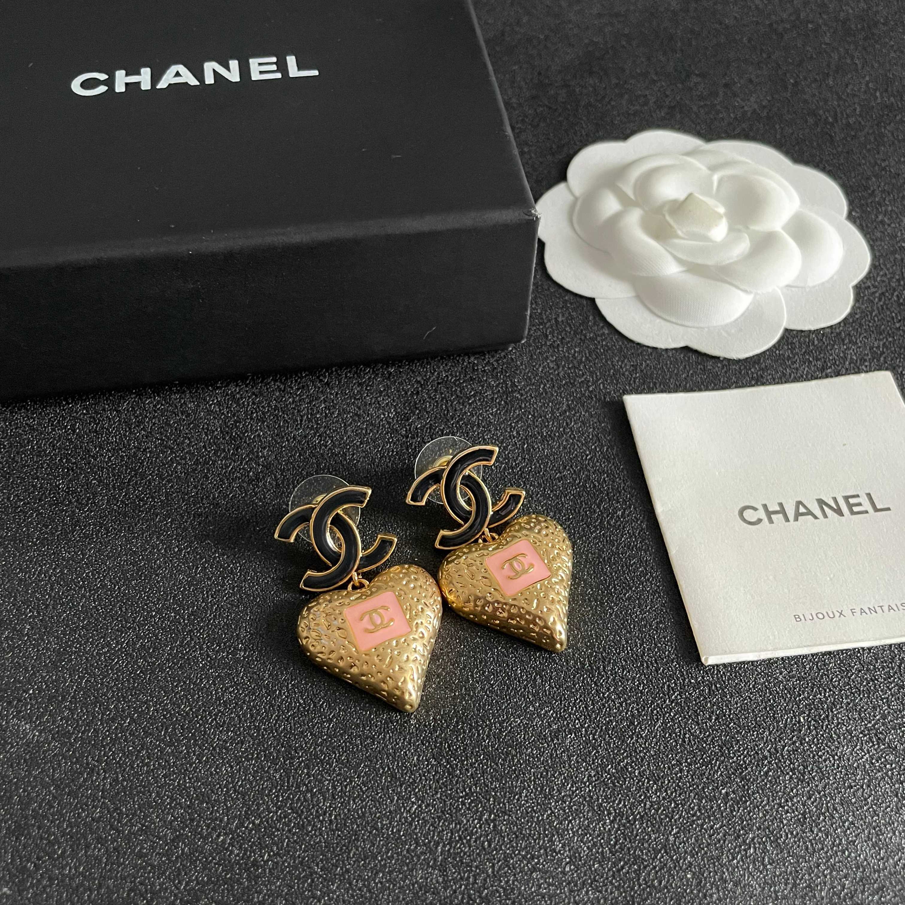 Chanel CC Heart Earrings