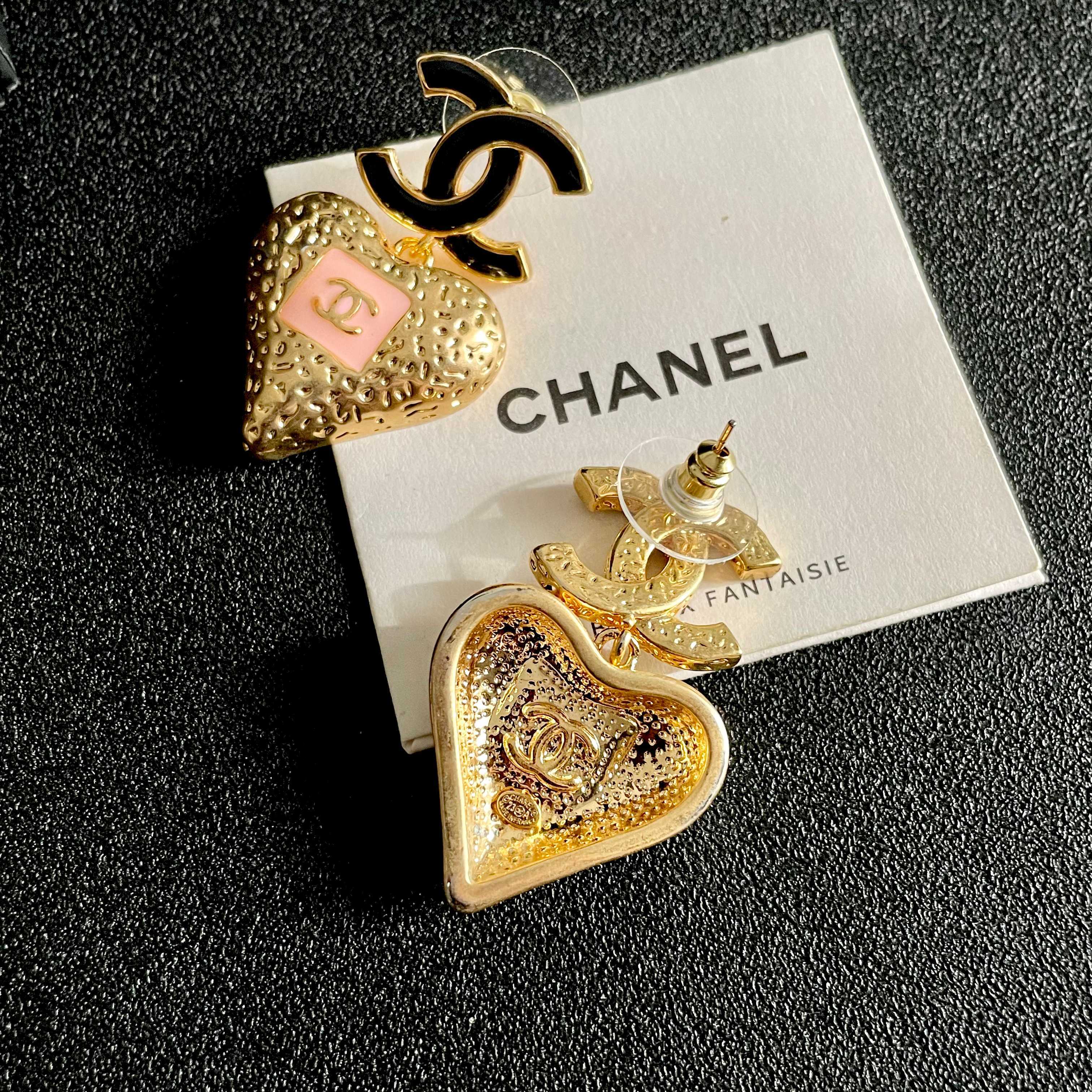 Chanel CC Heart Earrings