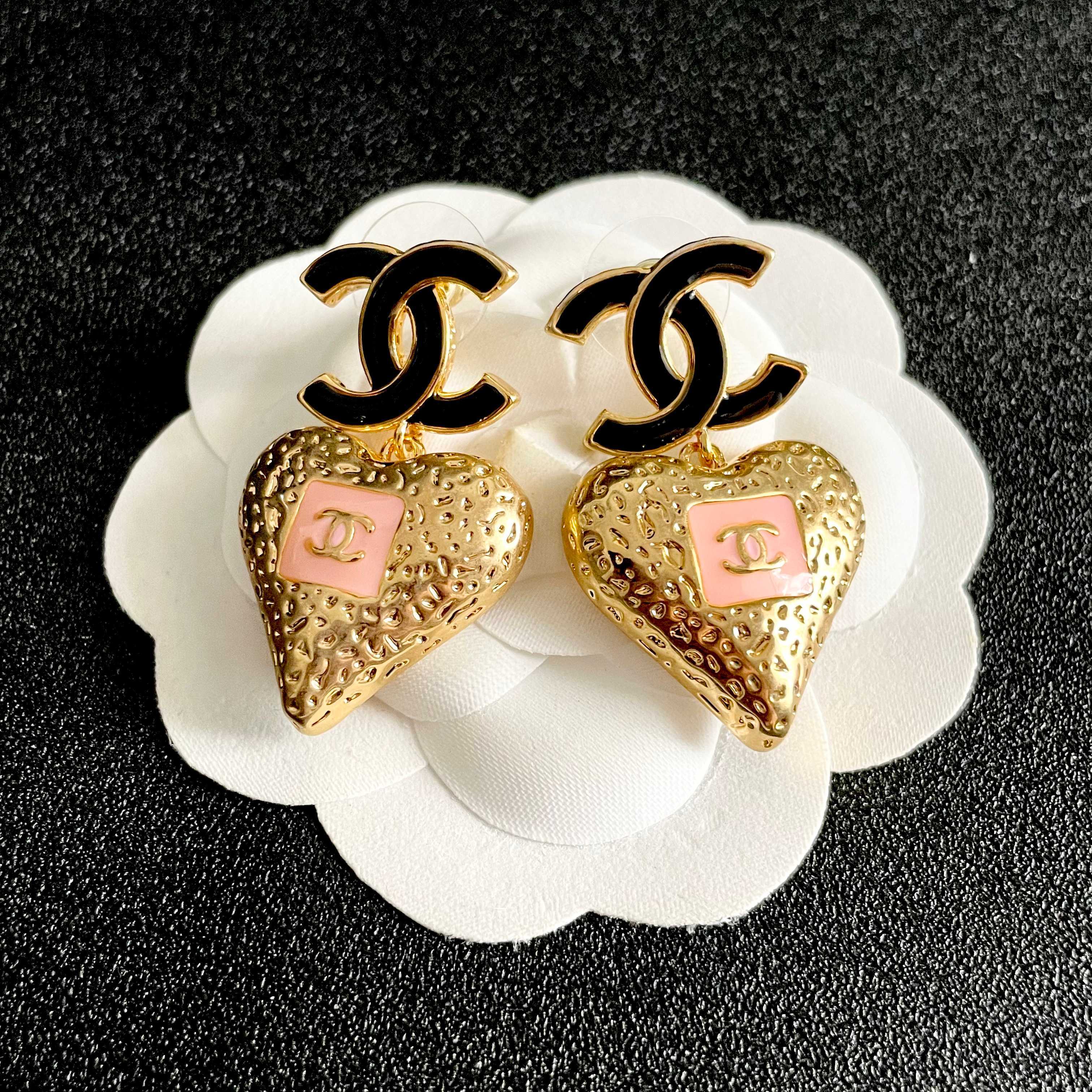 Chanel CC Heart Earrings