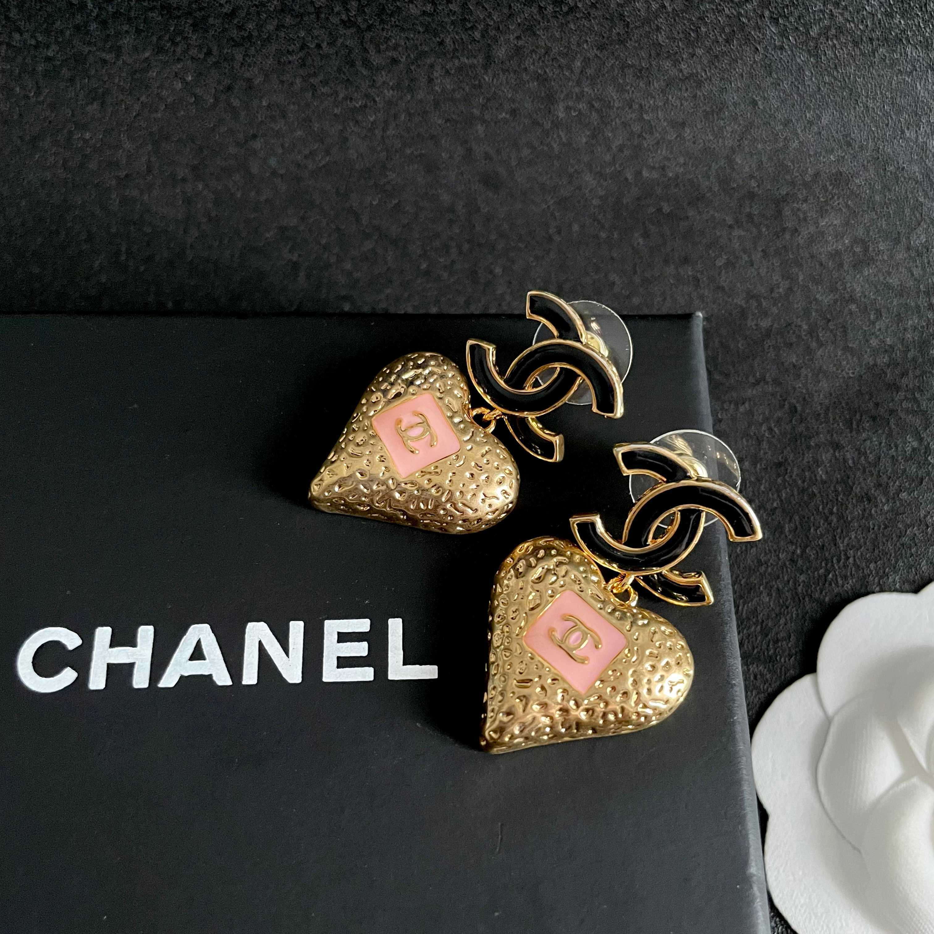 Chanel CC Heart Earrings