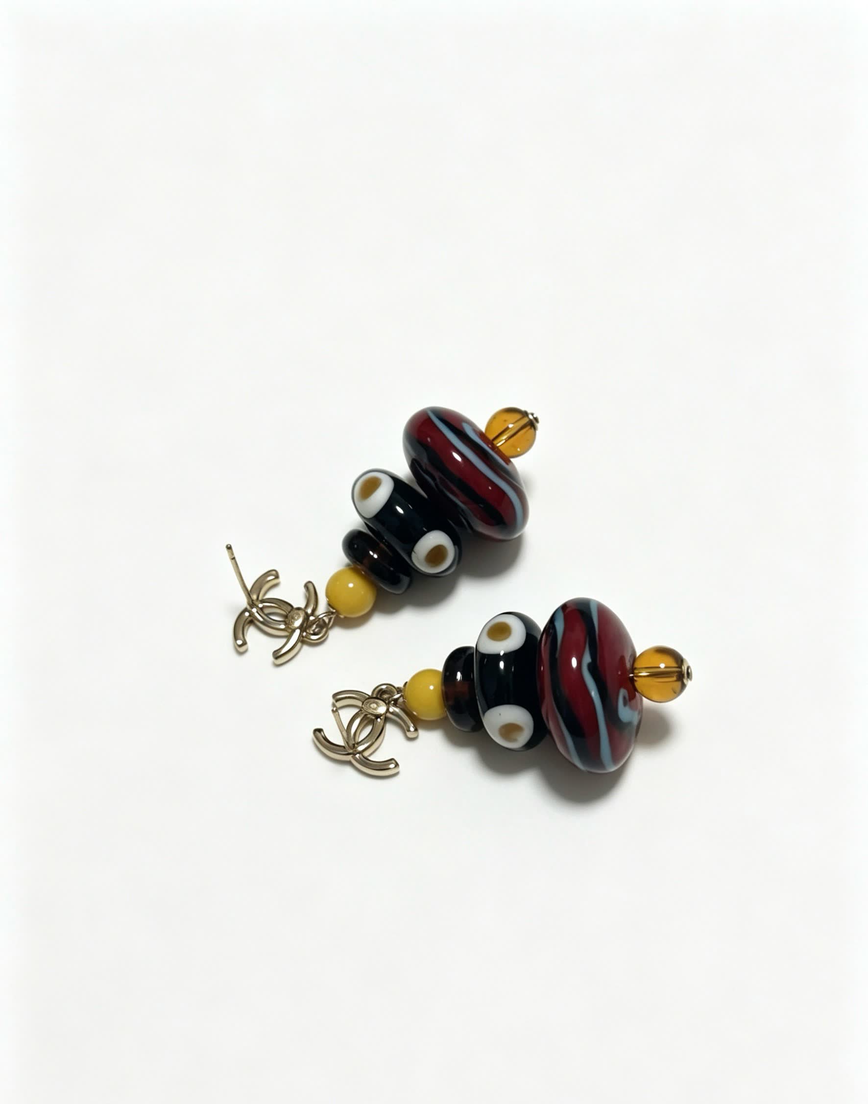 Chanel Multicolored Beaded Earrings Chanel Multicolored Beaded Earrings