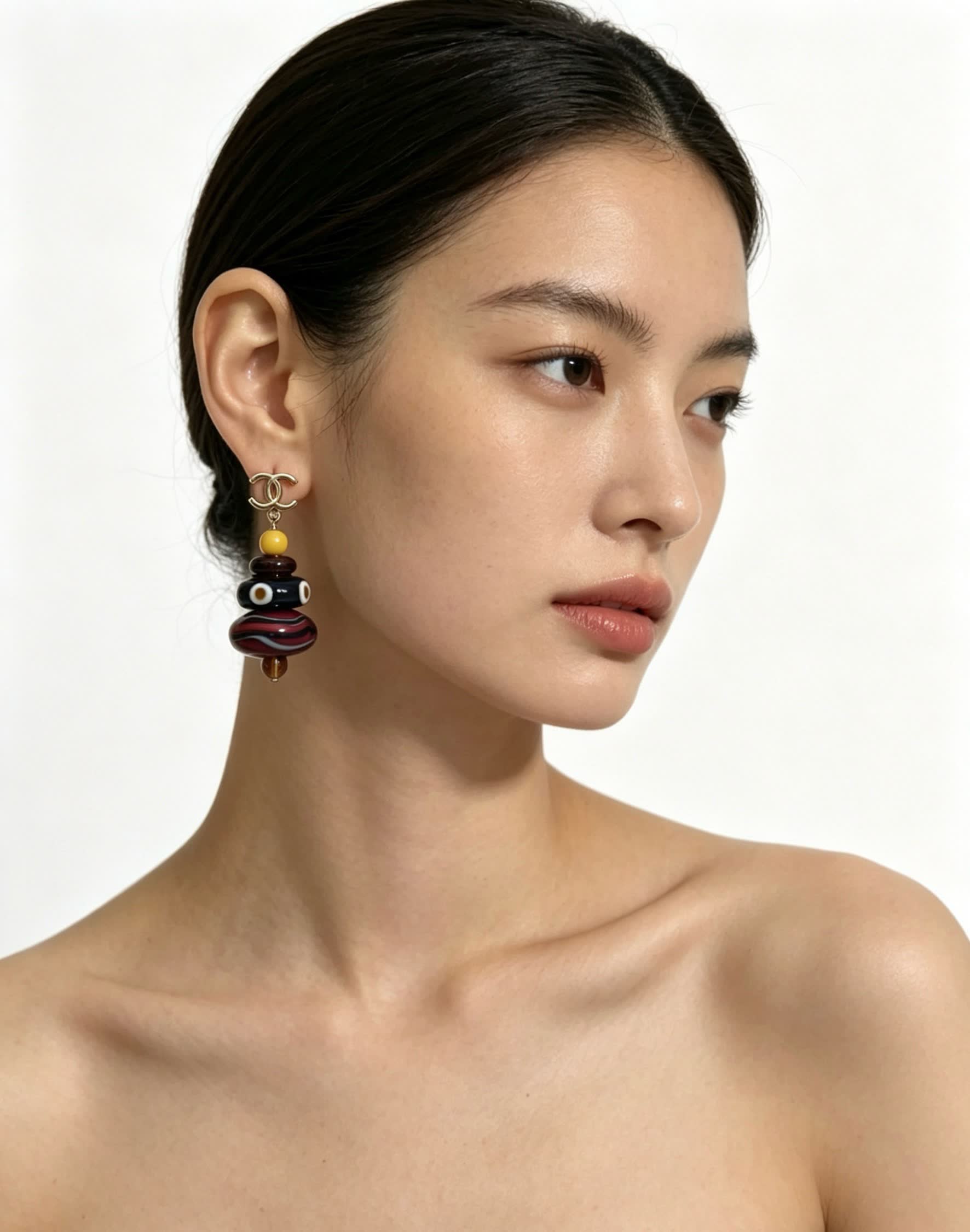 Chanel Multicolored Beaded Earrings