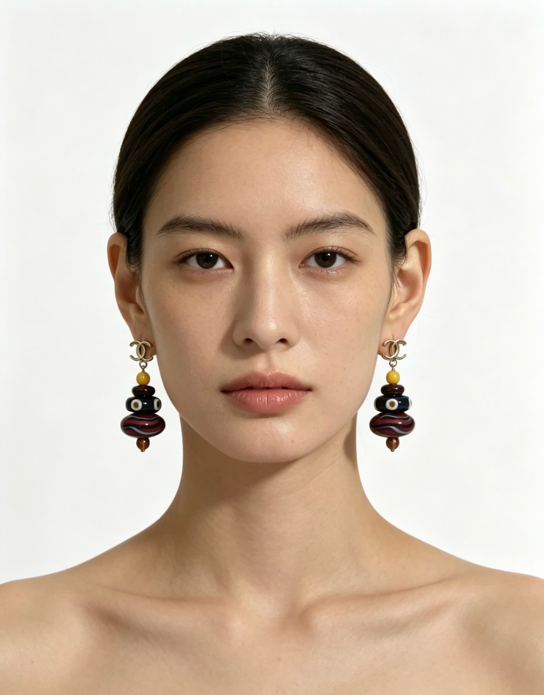 Chanel Multicolored Beaded Earrings