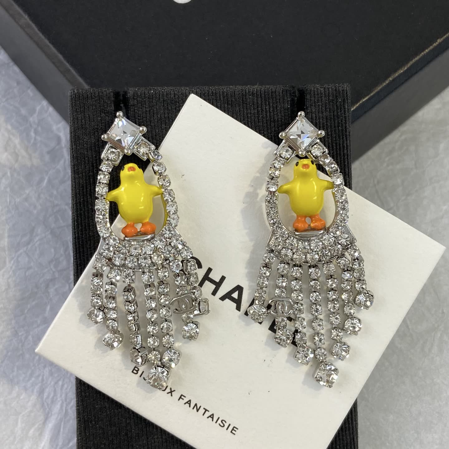 Chanel Bijoux Fantaisie Crystal Duck Earrings Chanel Bijoux Fantaisie Crystal Duck Earrings