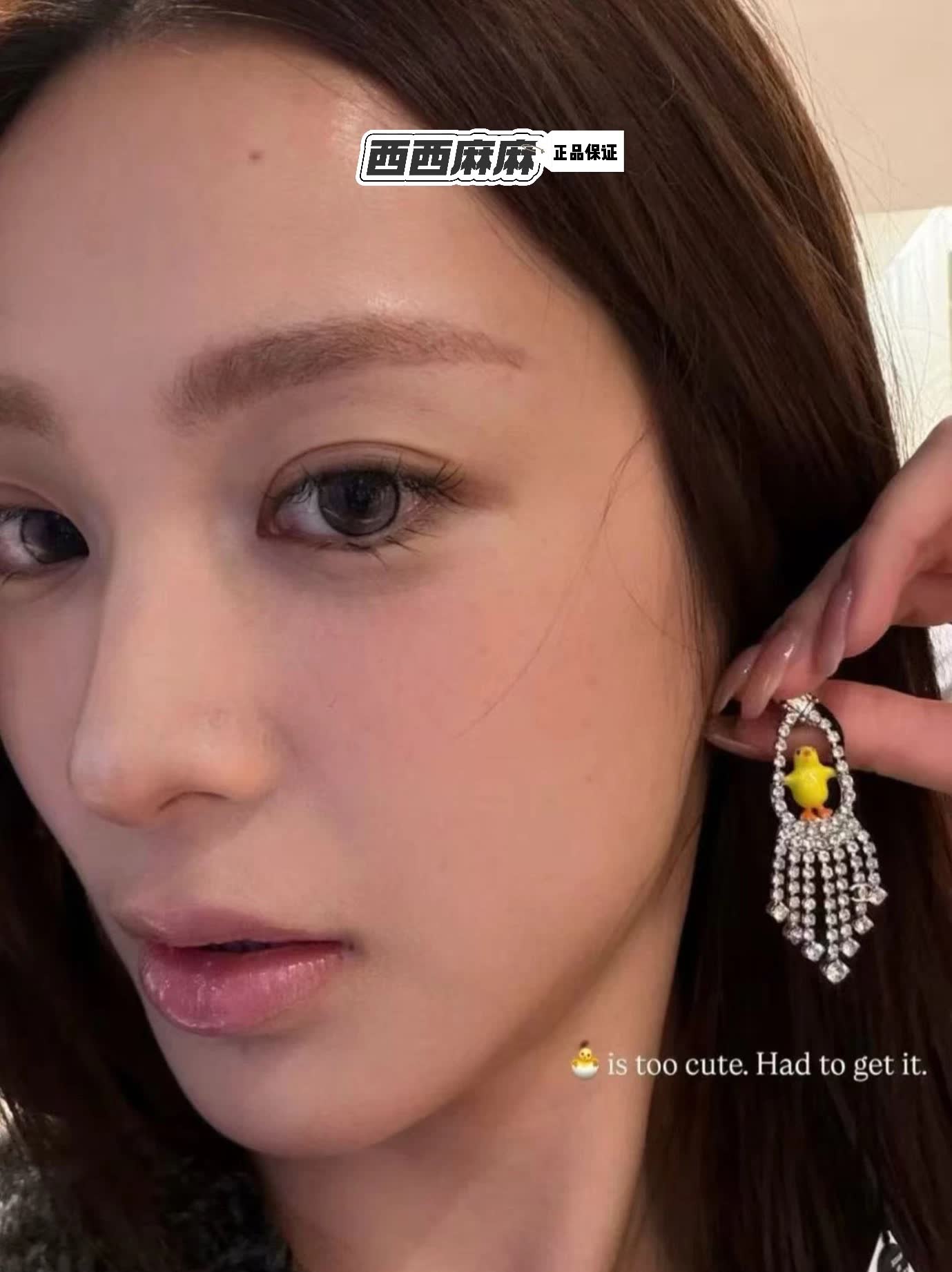 Chanel Bijoux Fantaisie Crystal Duck Earrings