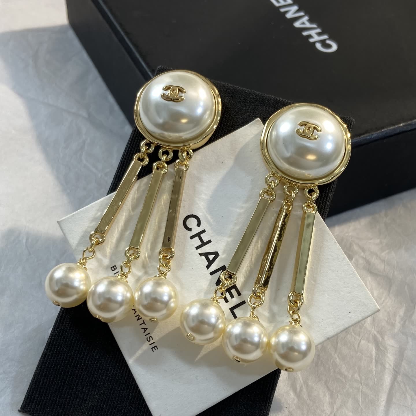 Chanel Pearl Drop Earrings
