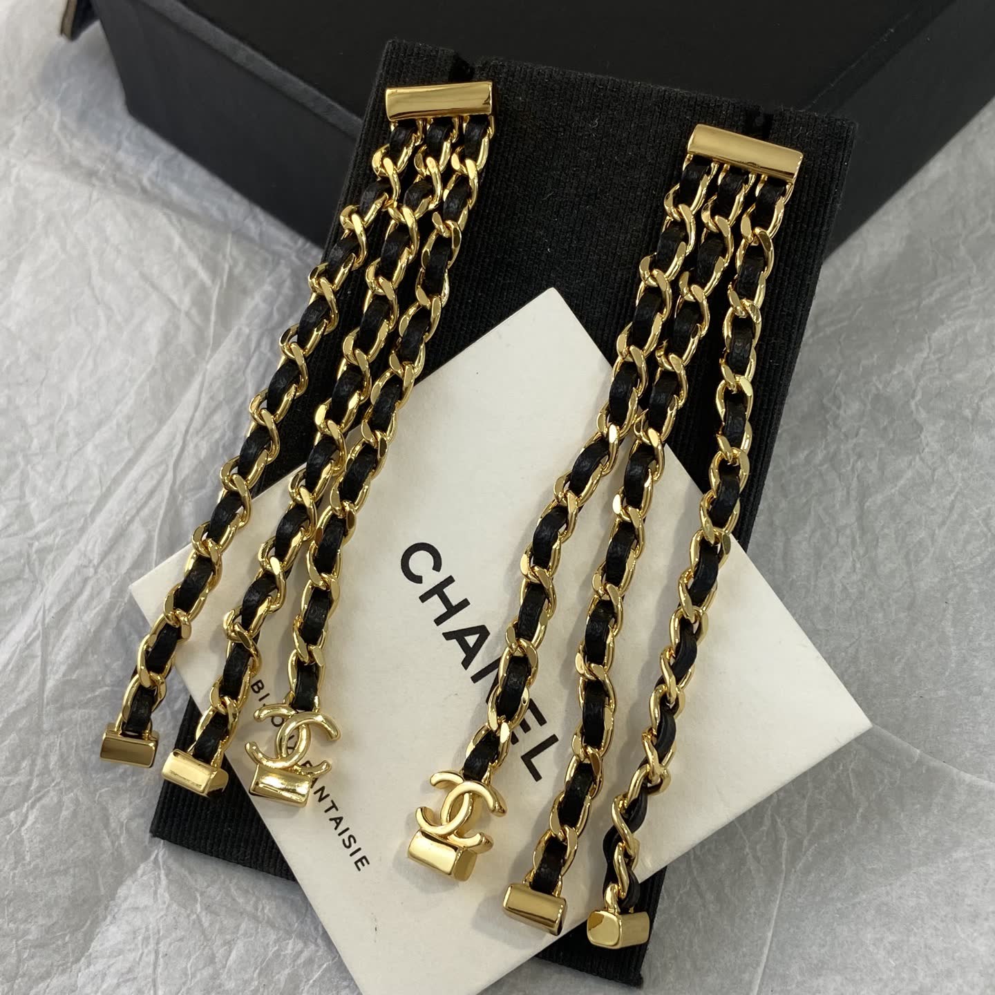 Chanel Gold Chain Earrings