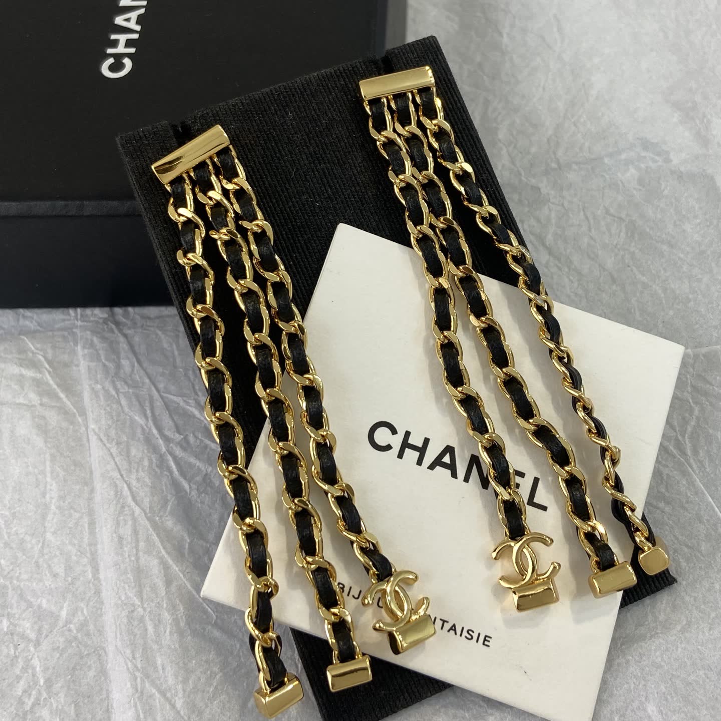 Chanel Gold Chain Earrings