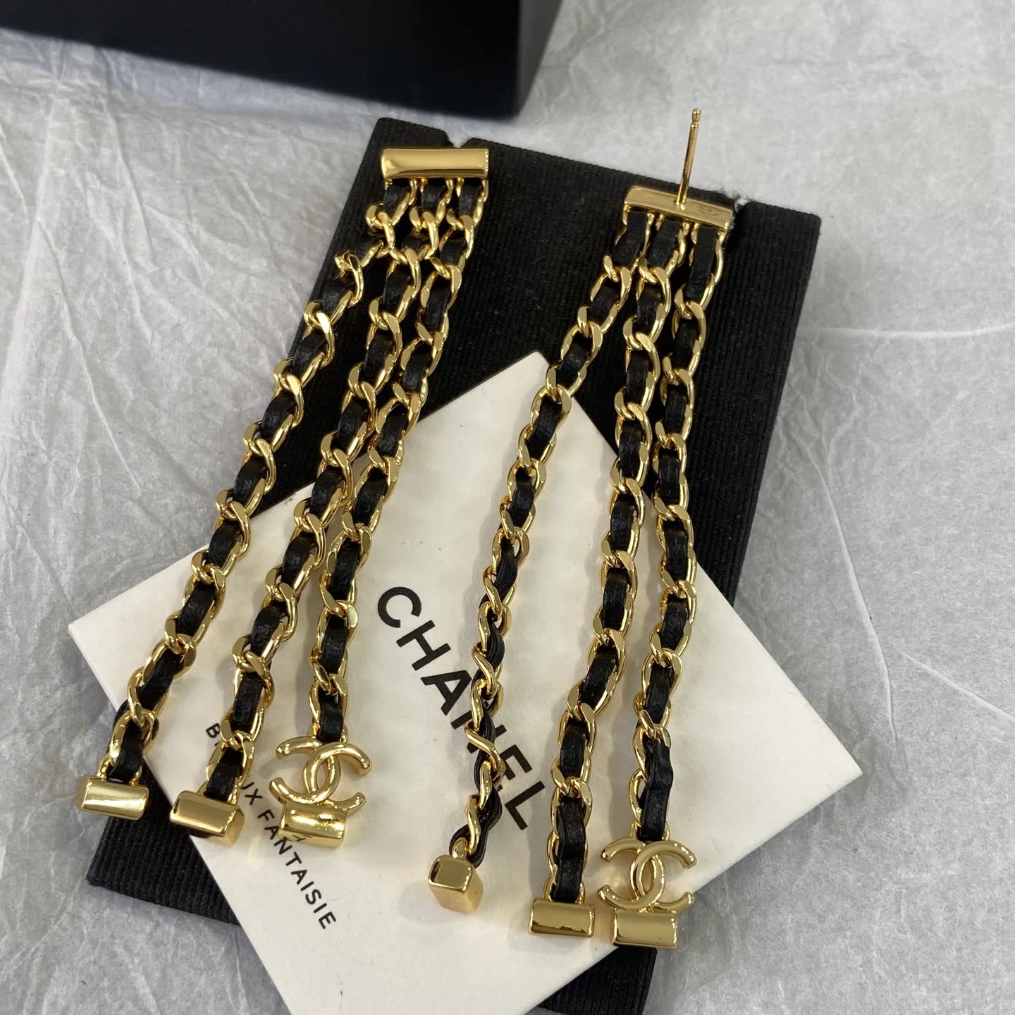 Chanel Gold Chain Earrings