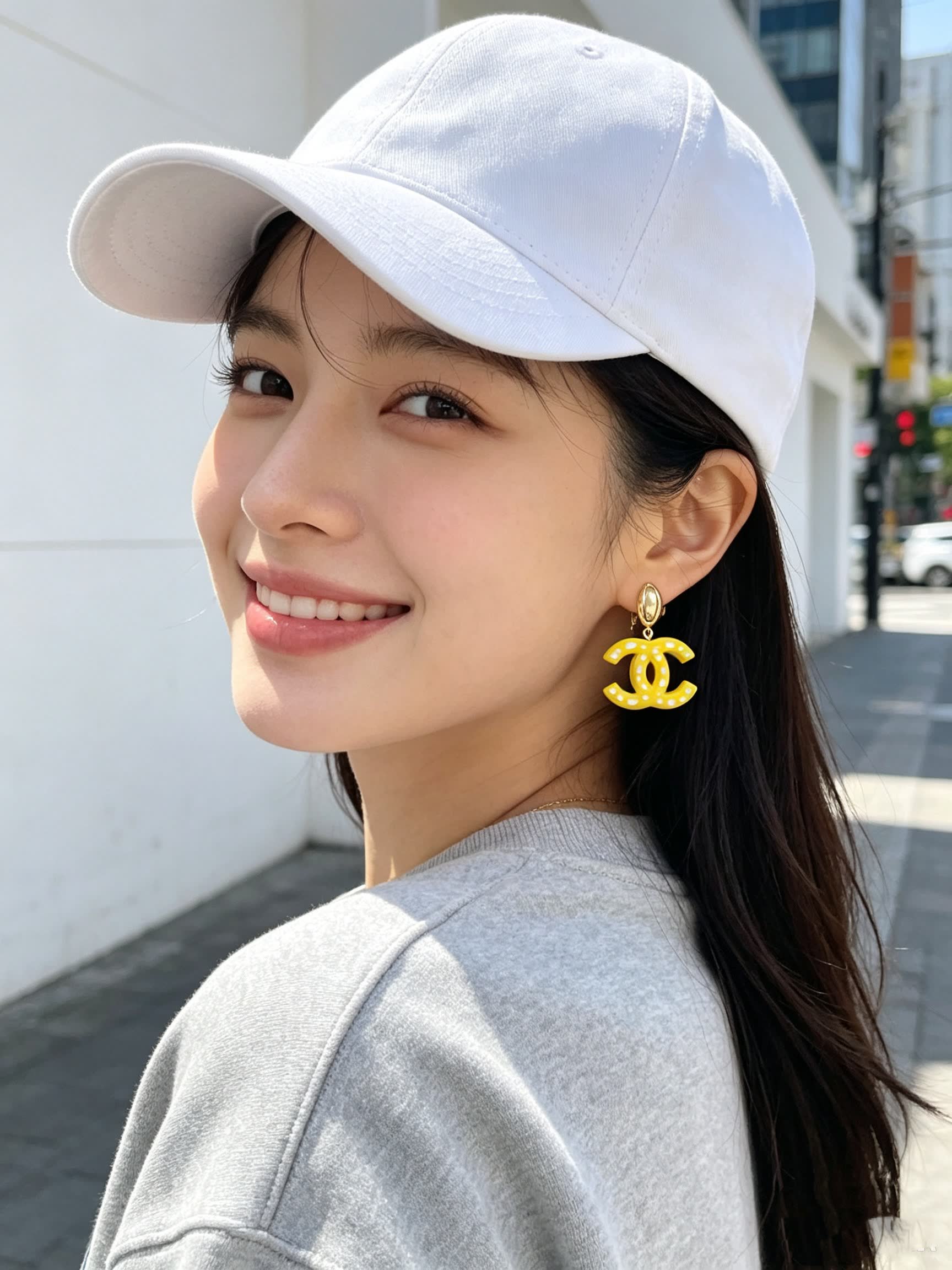 Chanel CC Logo Yellow Earrings