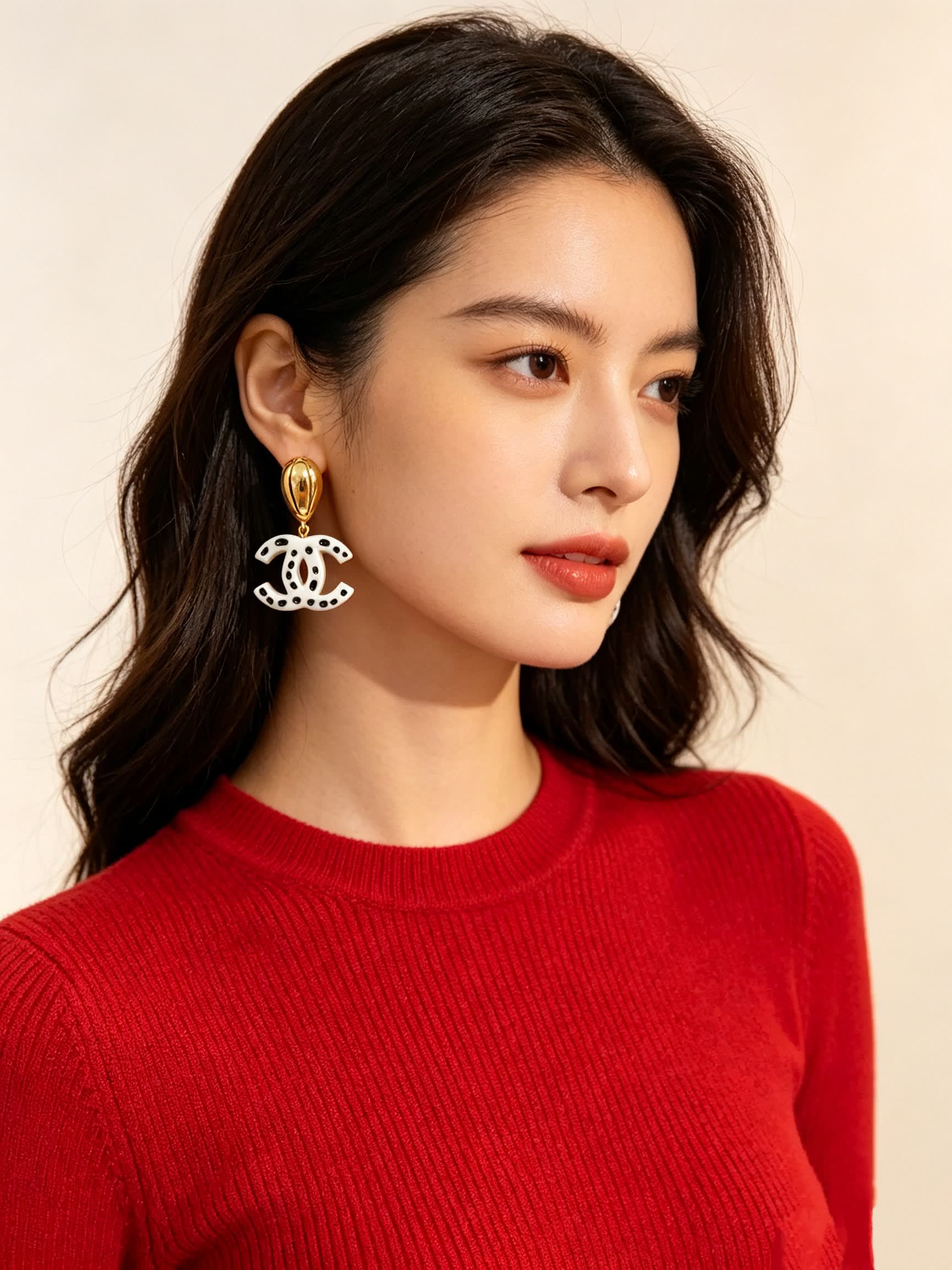 Chanel CC Logo Earrings