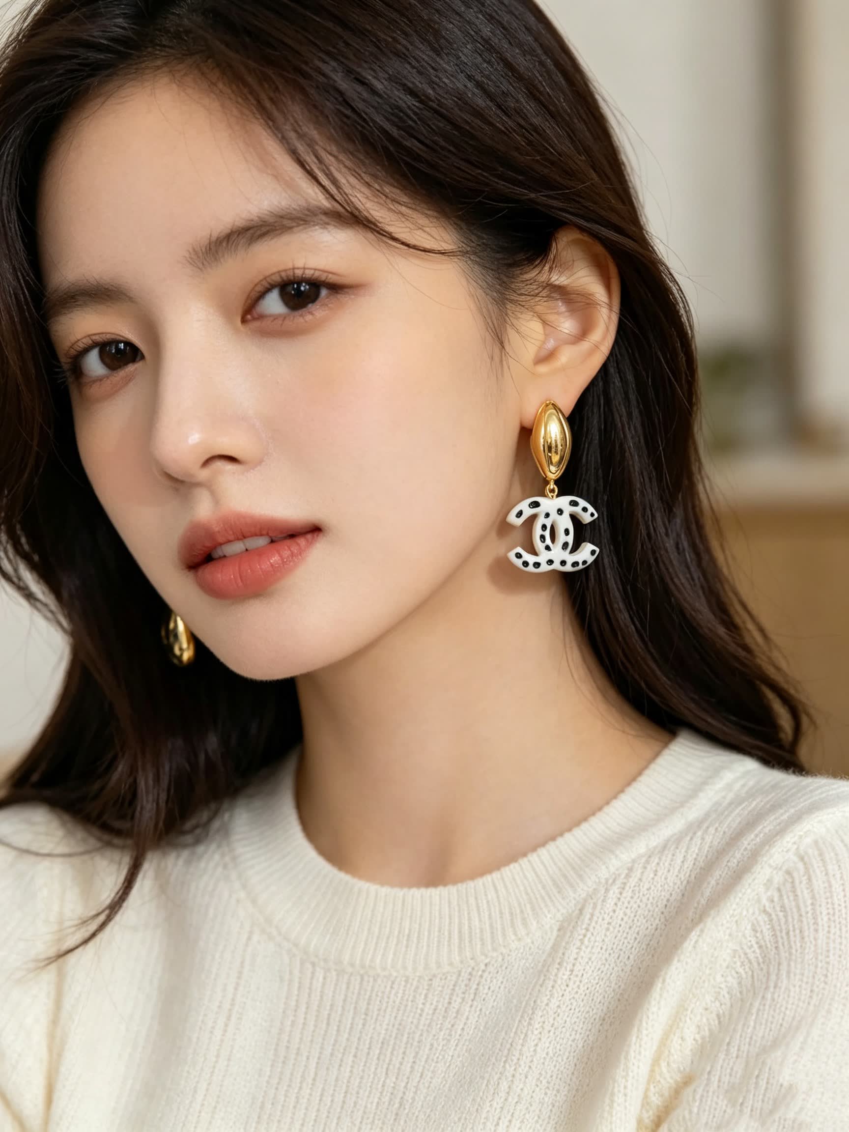 Chanel CC Logo Earrings