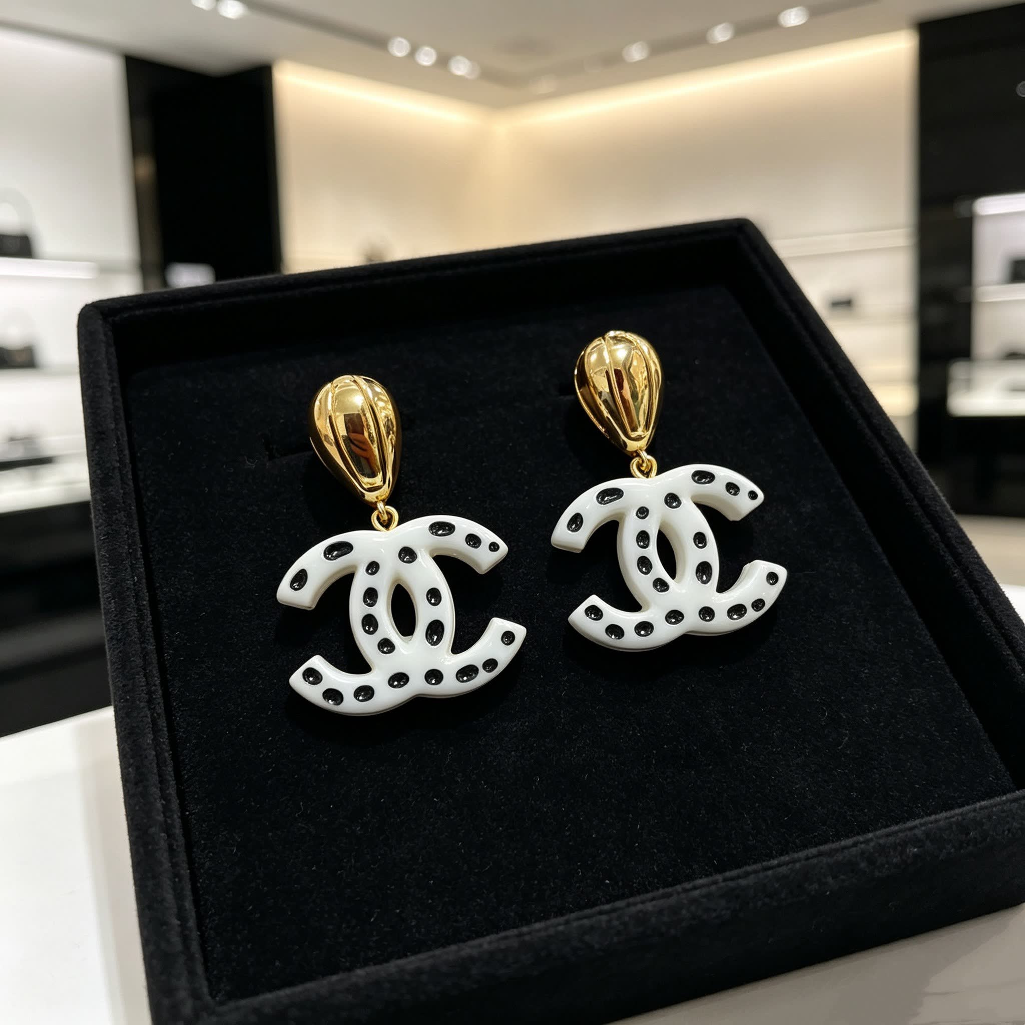 Chanel CC Logo Earrings