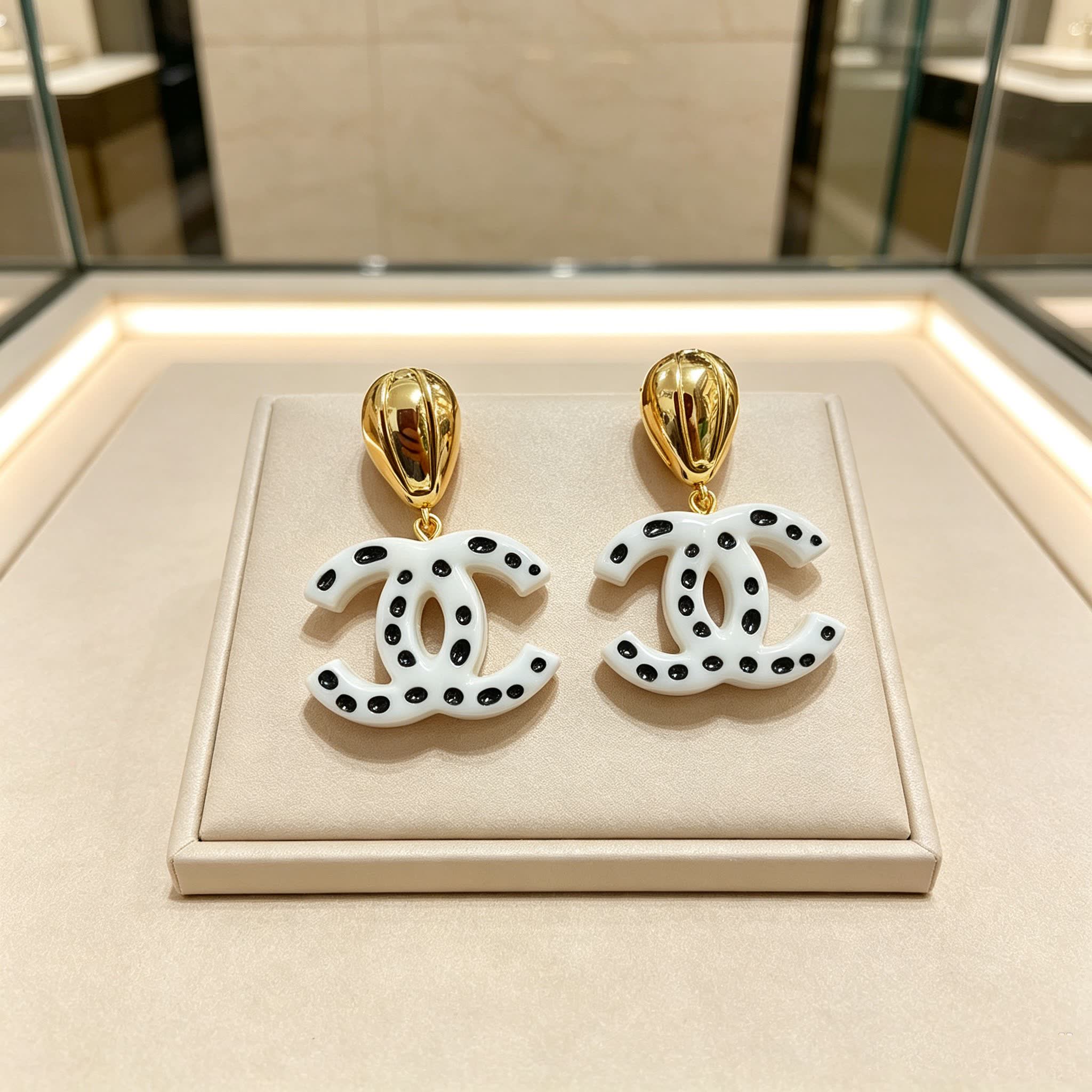 Chanel CC Logo Earrings