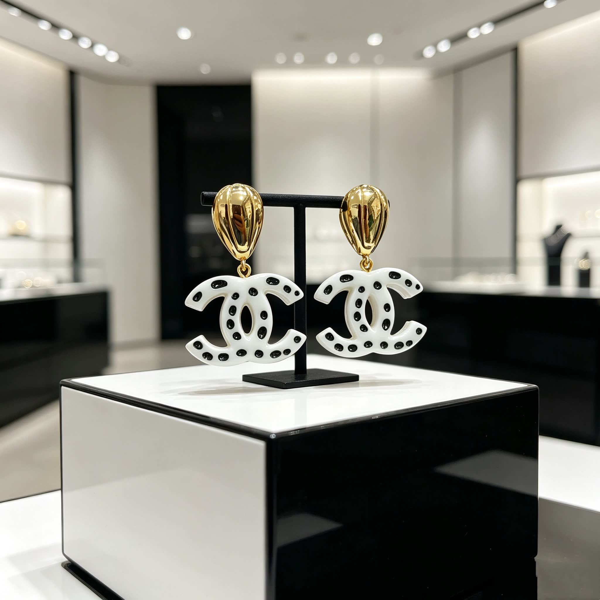 Chanel CC Logo Earrings