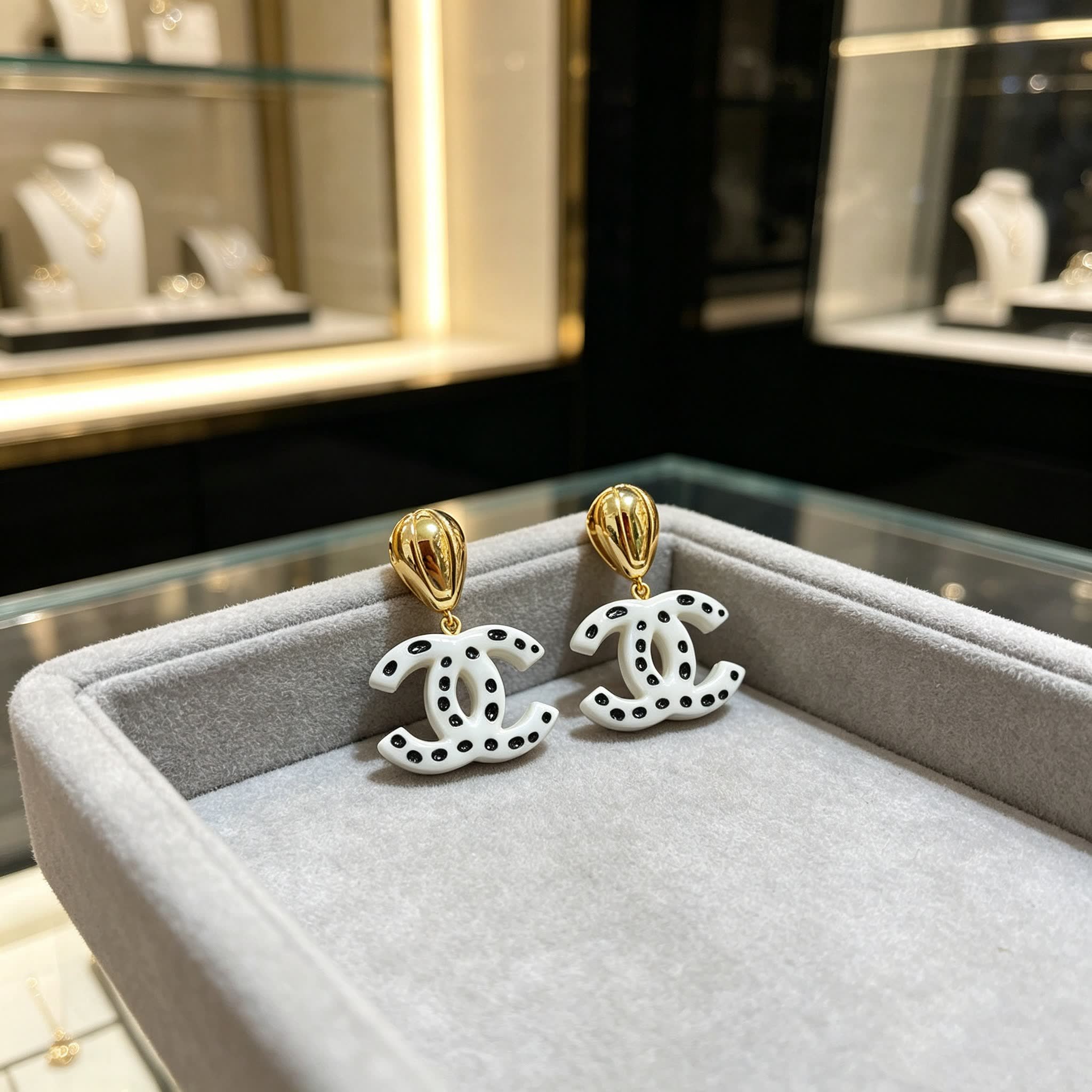 Chanel CC Logo Earrings