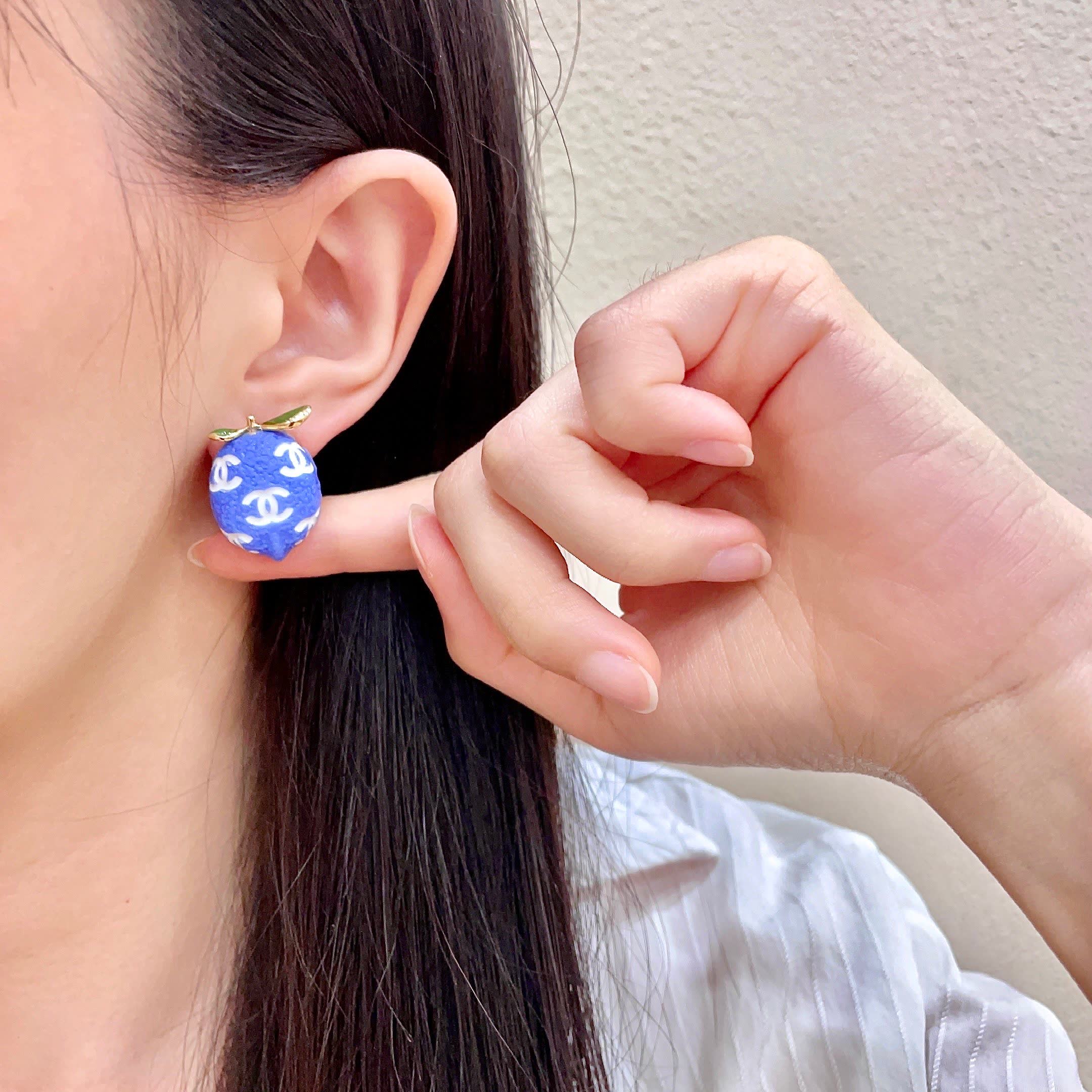 Chanel Blue Earrings