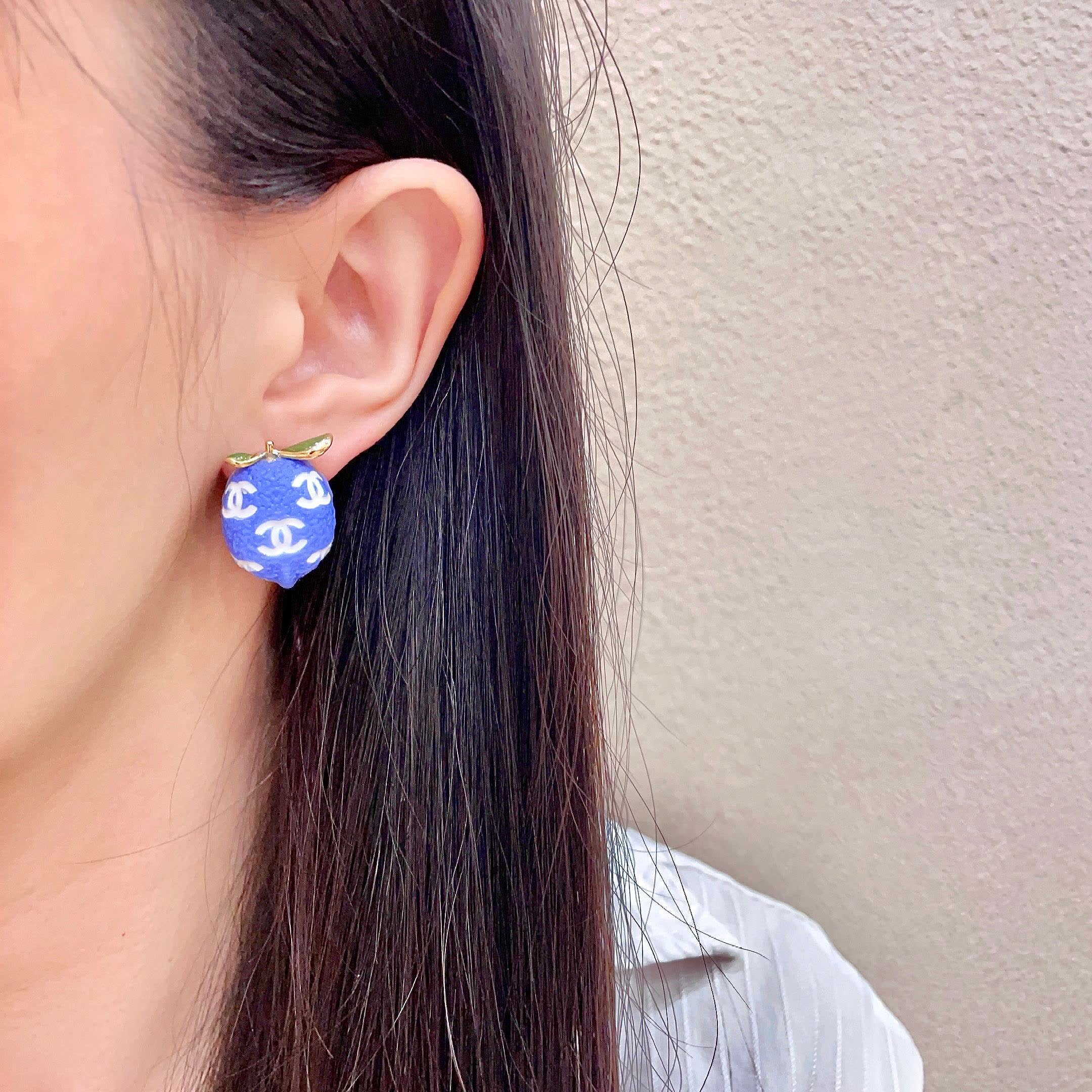 Chanel Blue Earrings