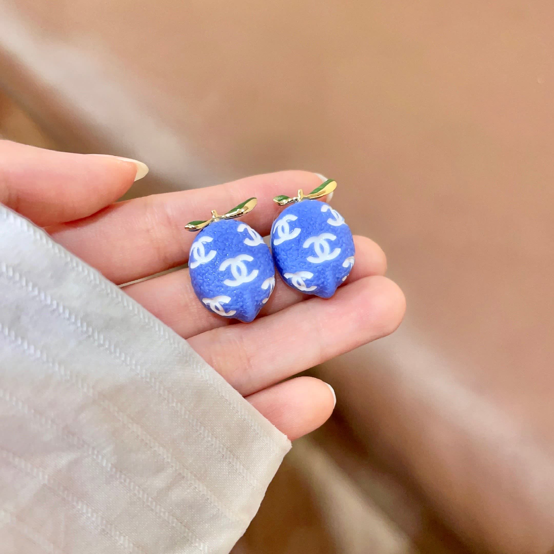 Chanel Blue Earrings