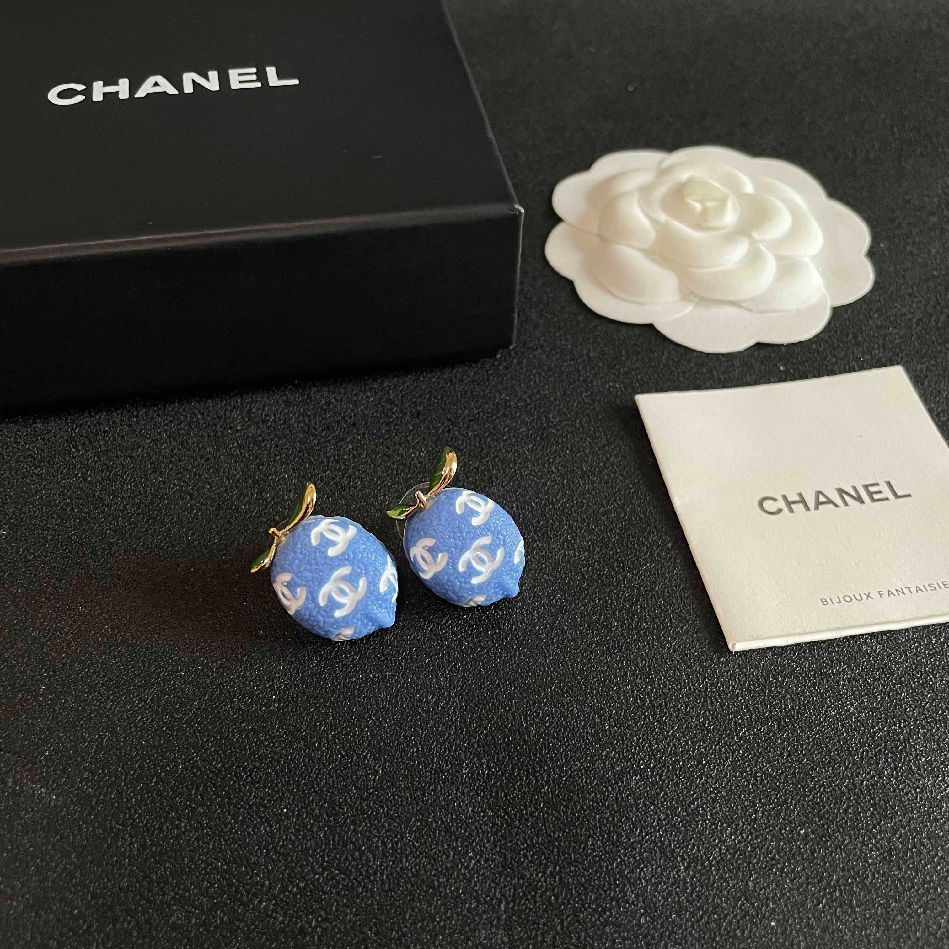 Chanel Blue Earrings
