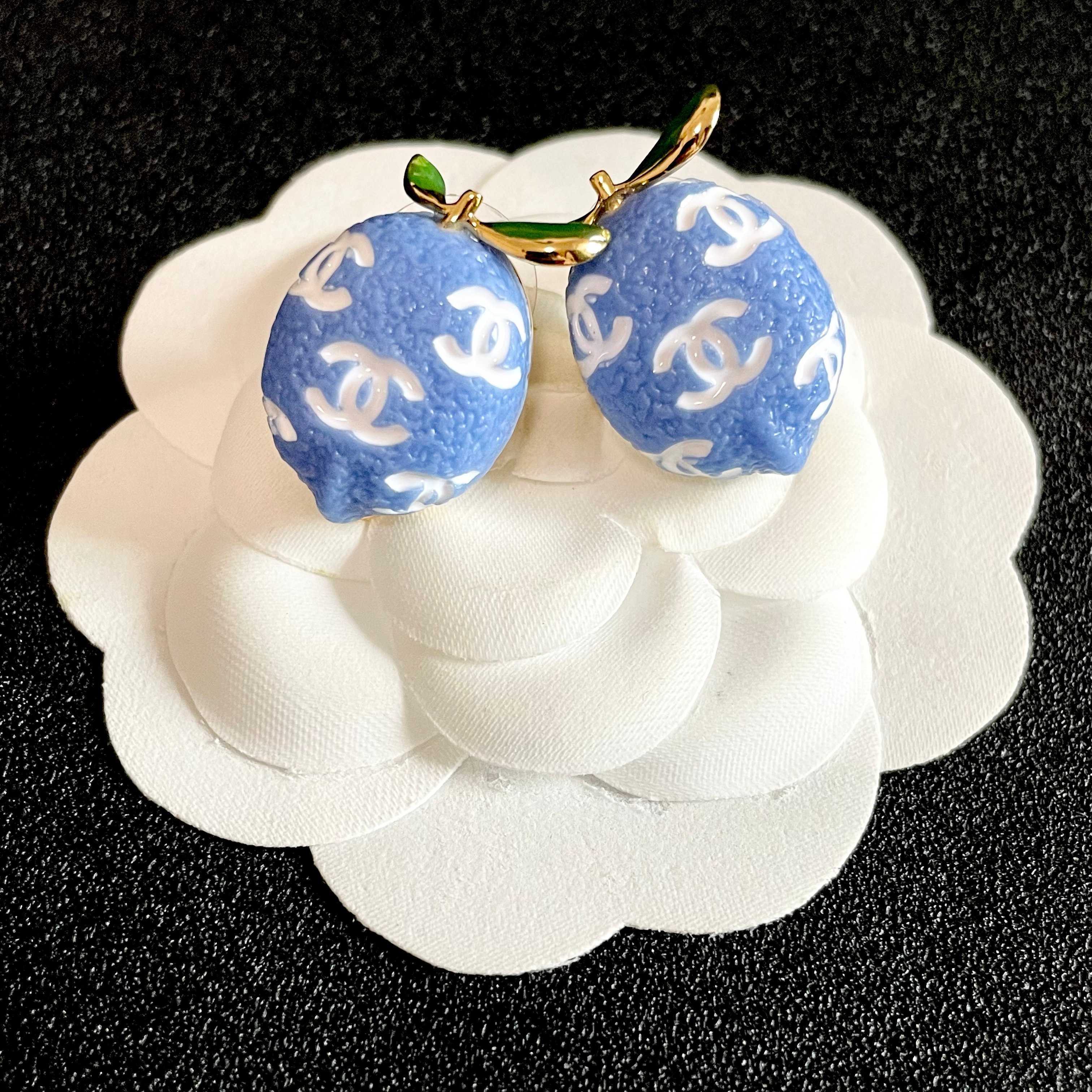 Chanel Blue Earrings