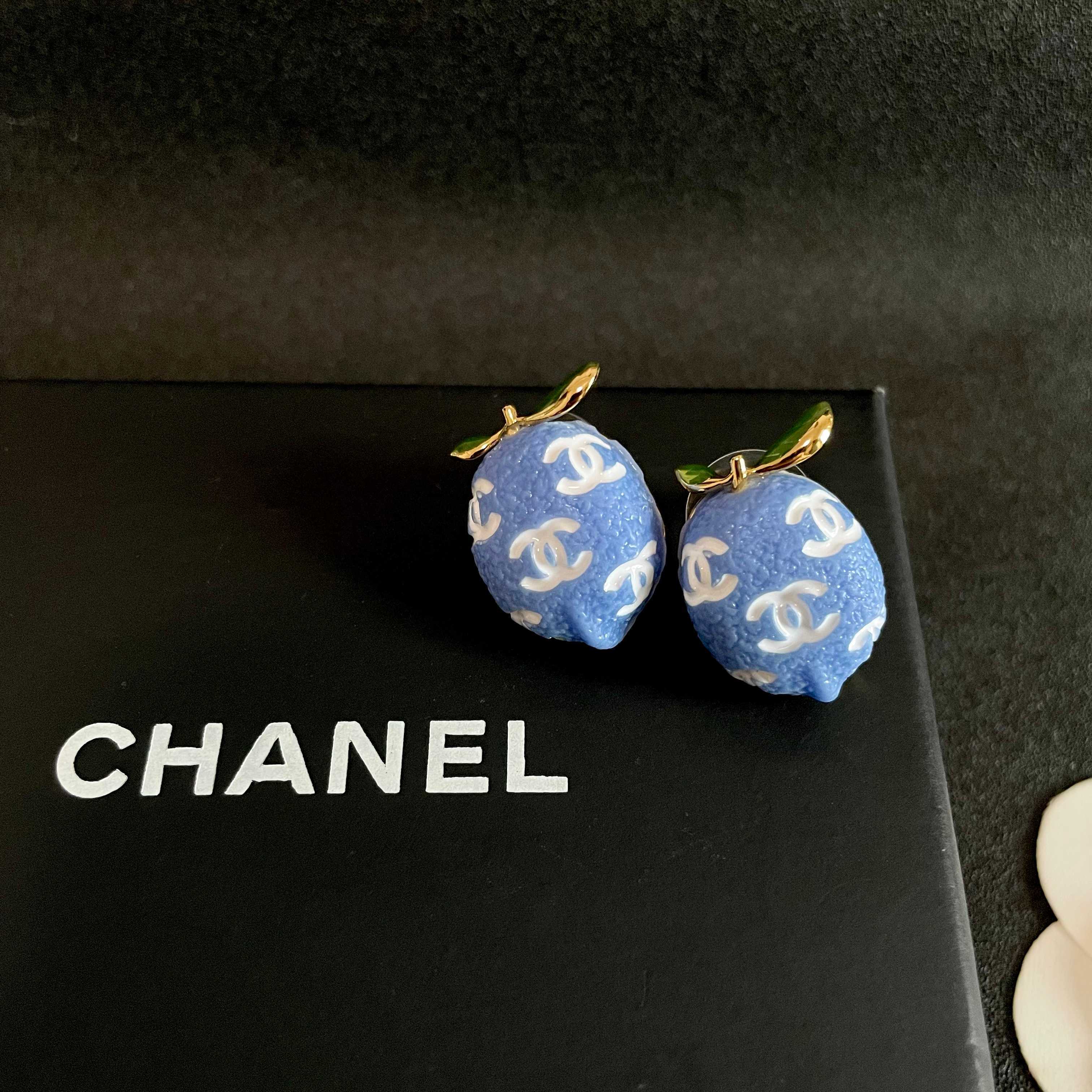 Chanel Blue Earrings