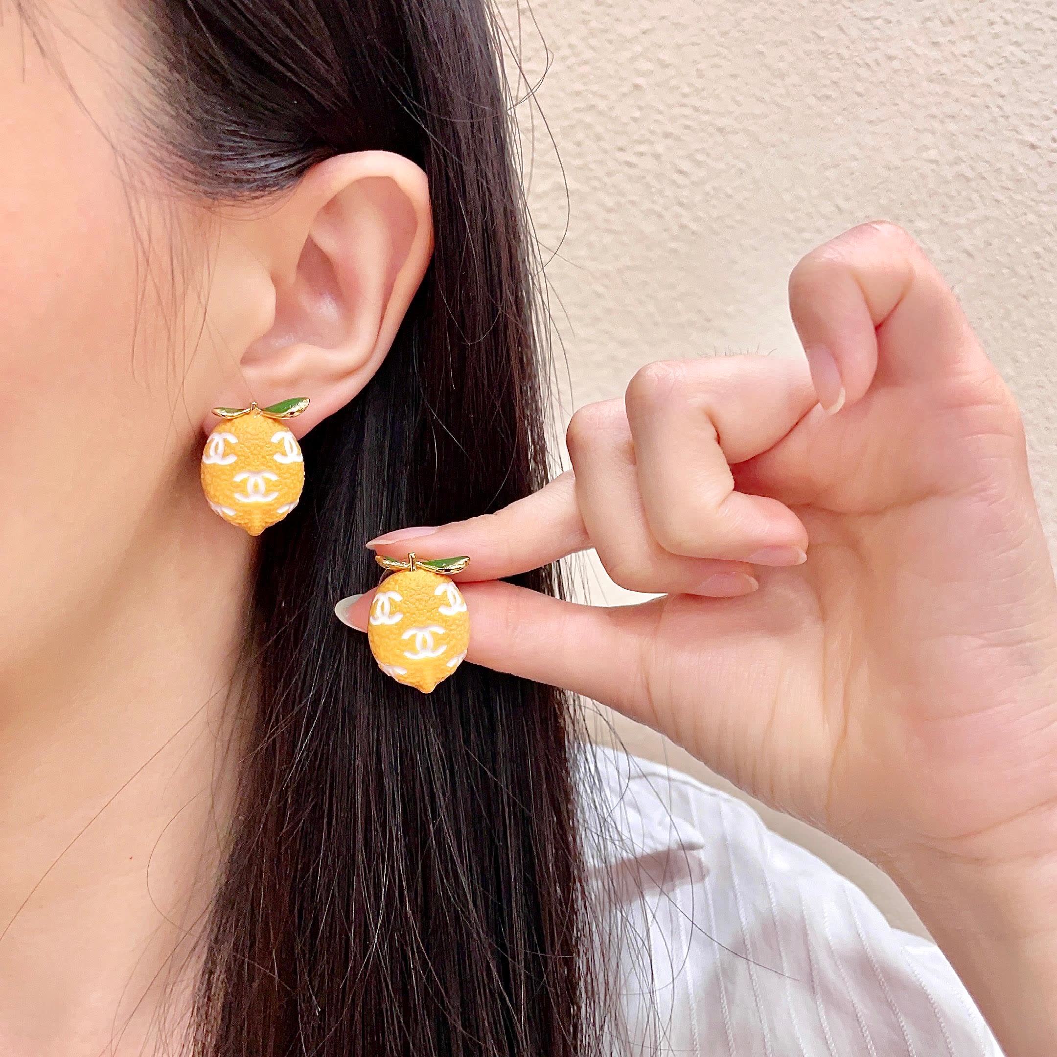 Chanel Lemon Earrings Chanel Lemon Earrings