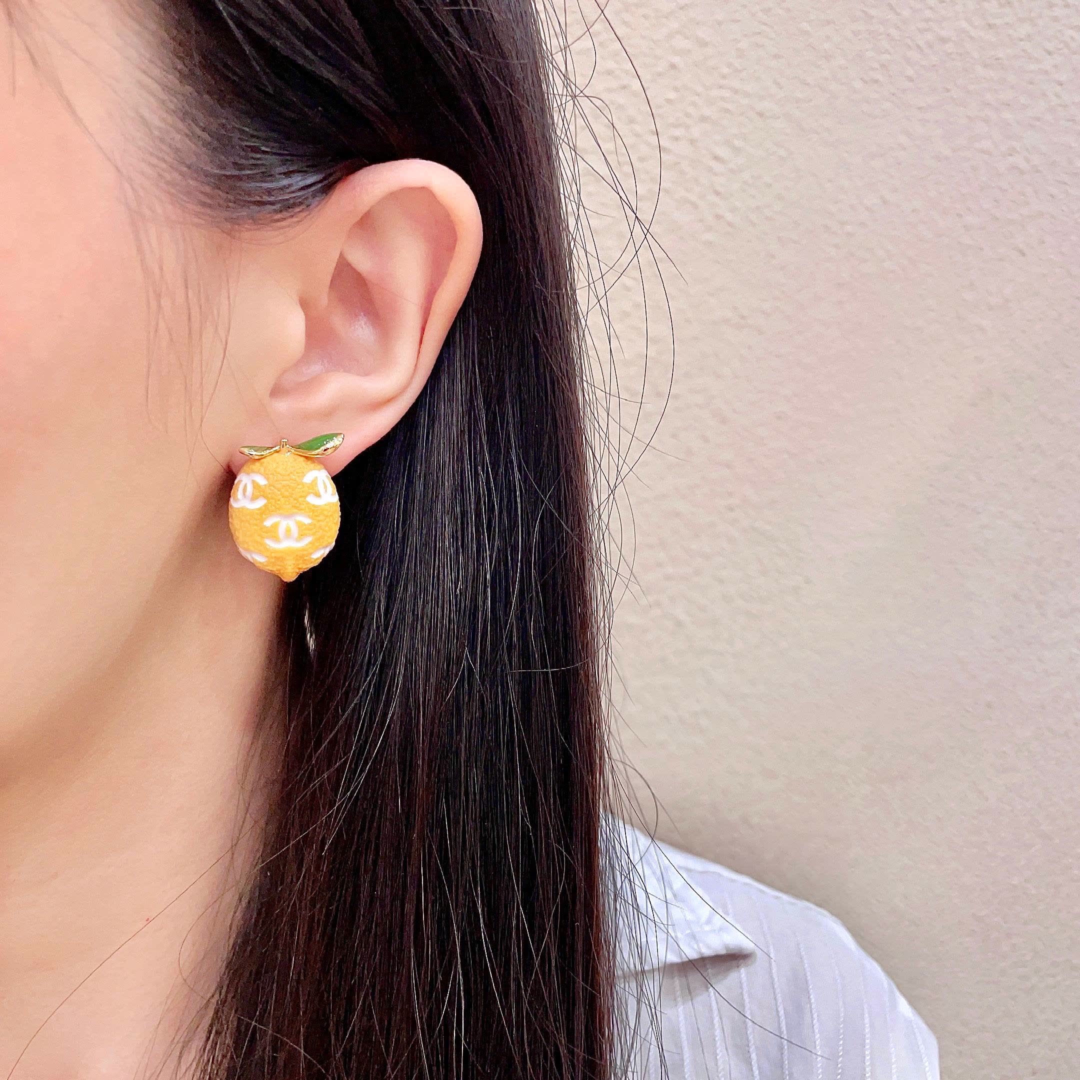 Chanel Lemon Earrings