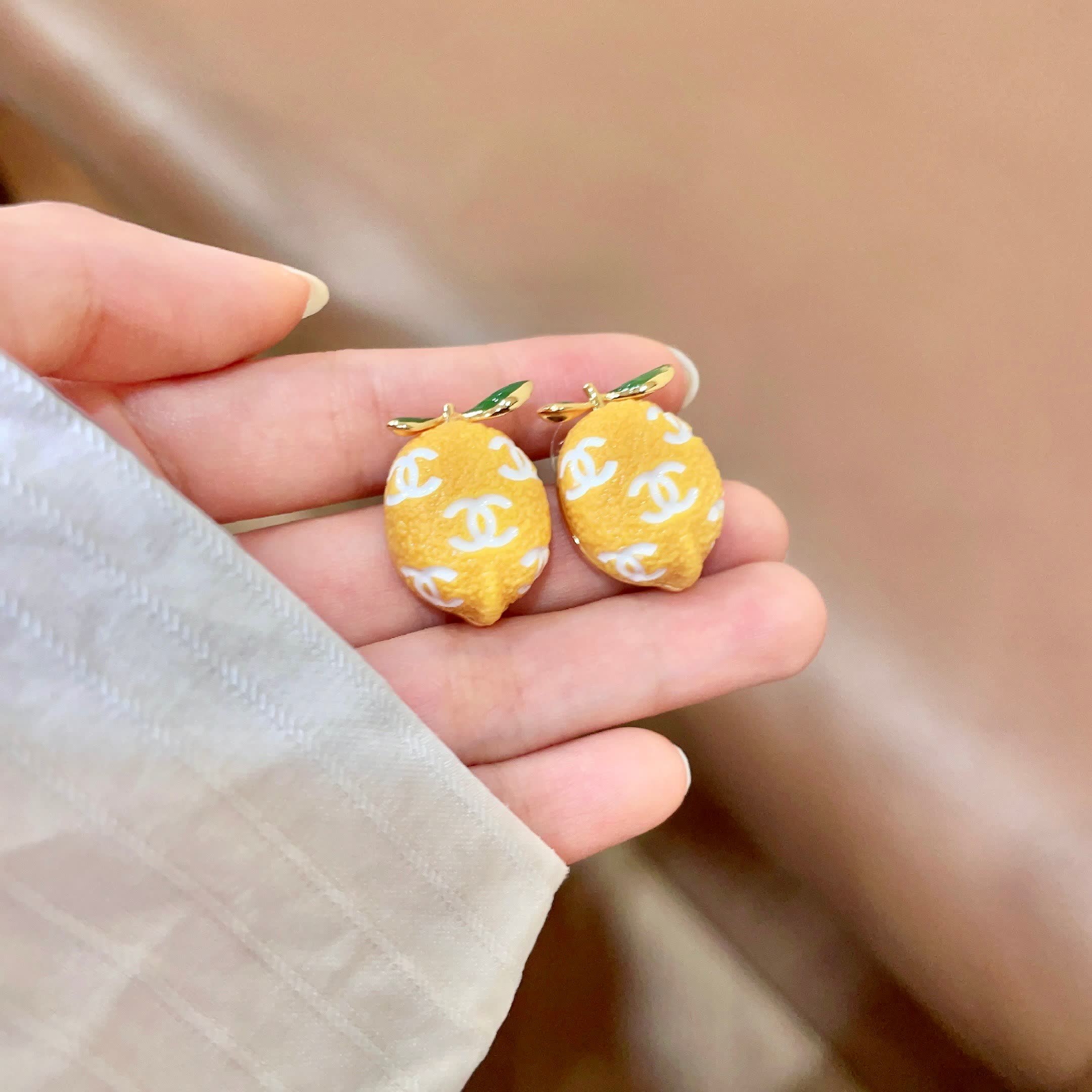 Chanel Lemon Earrings