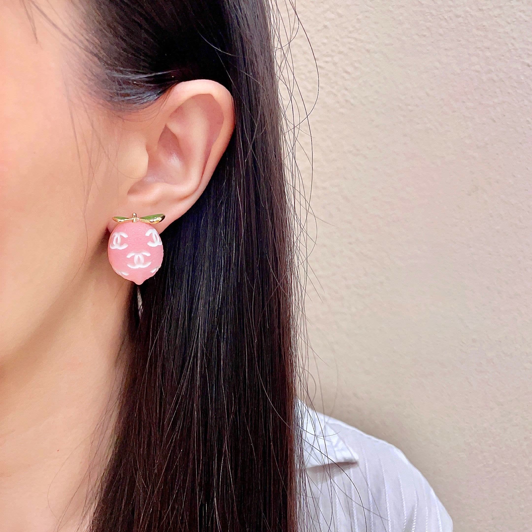 Chanel Peach Earrings