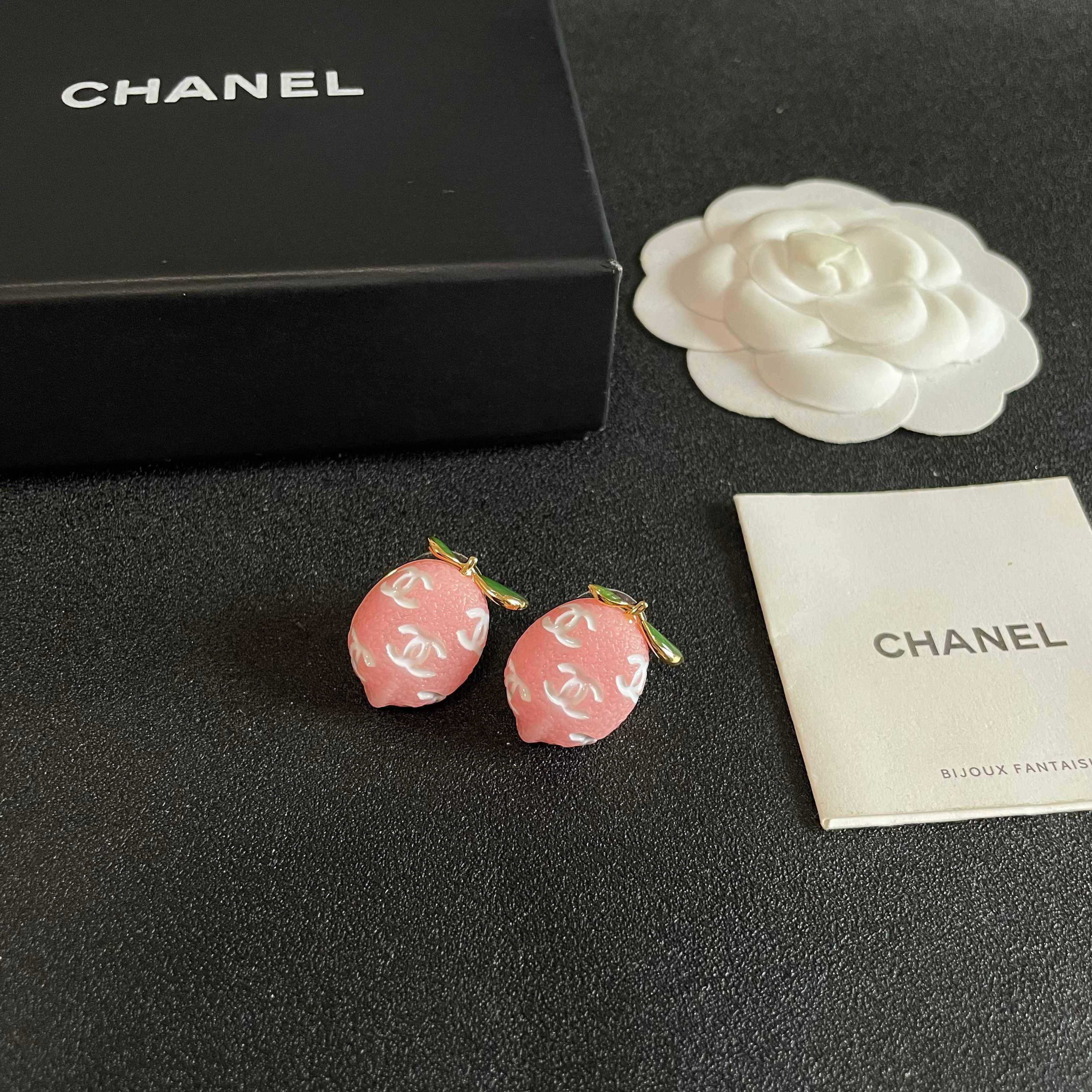 Chanel Peach Earrings