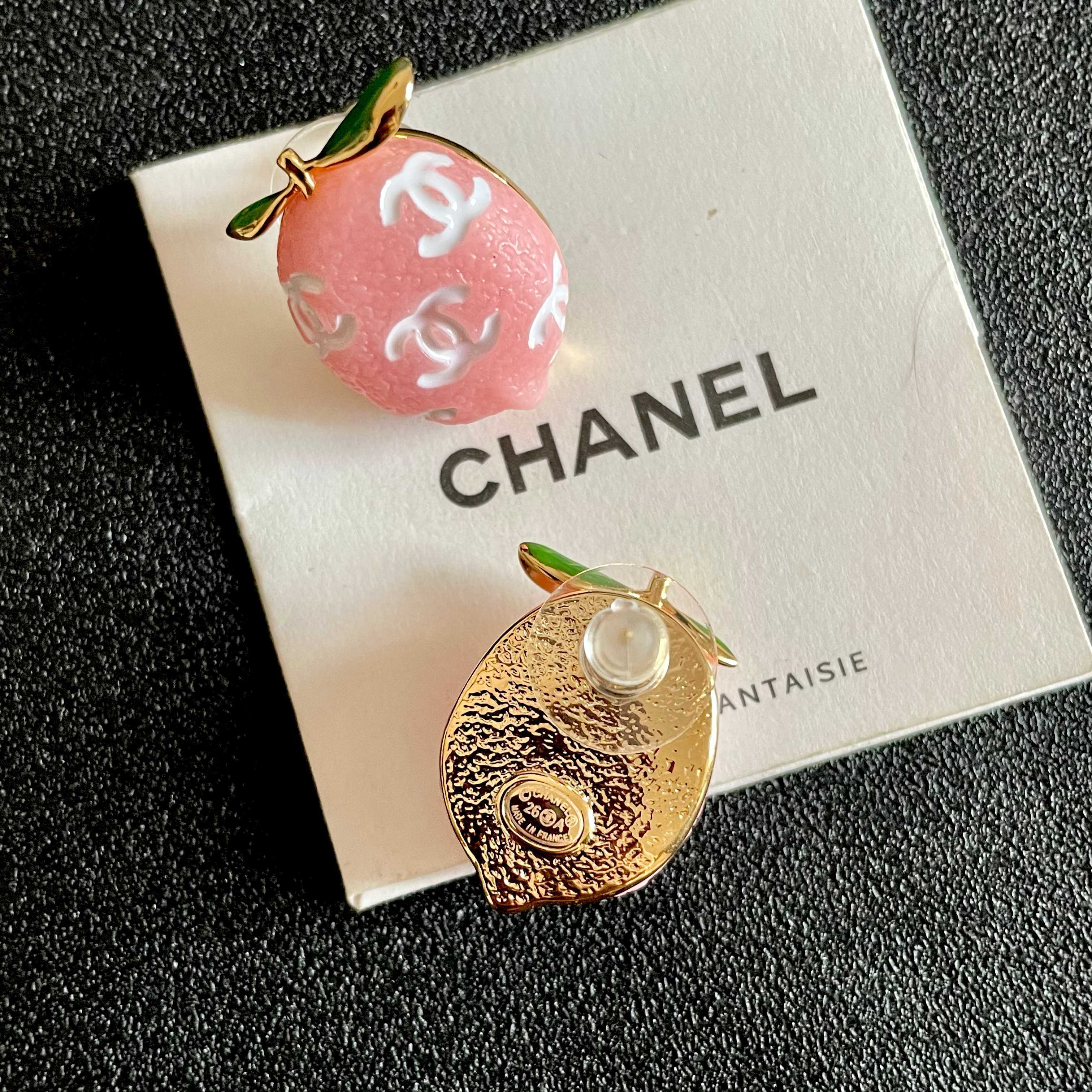 Chanel Peach Earrings