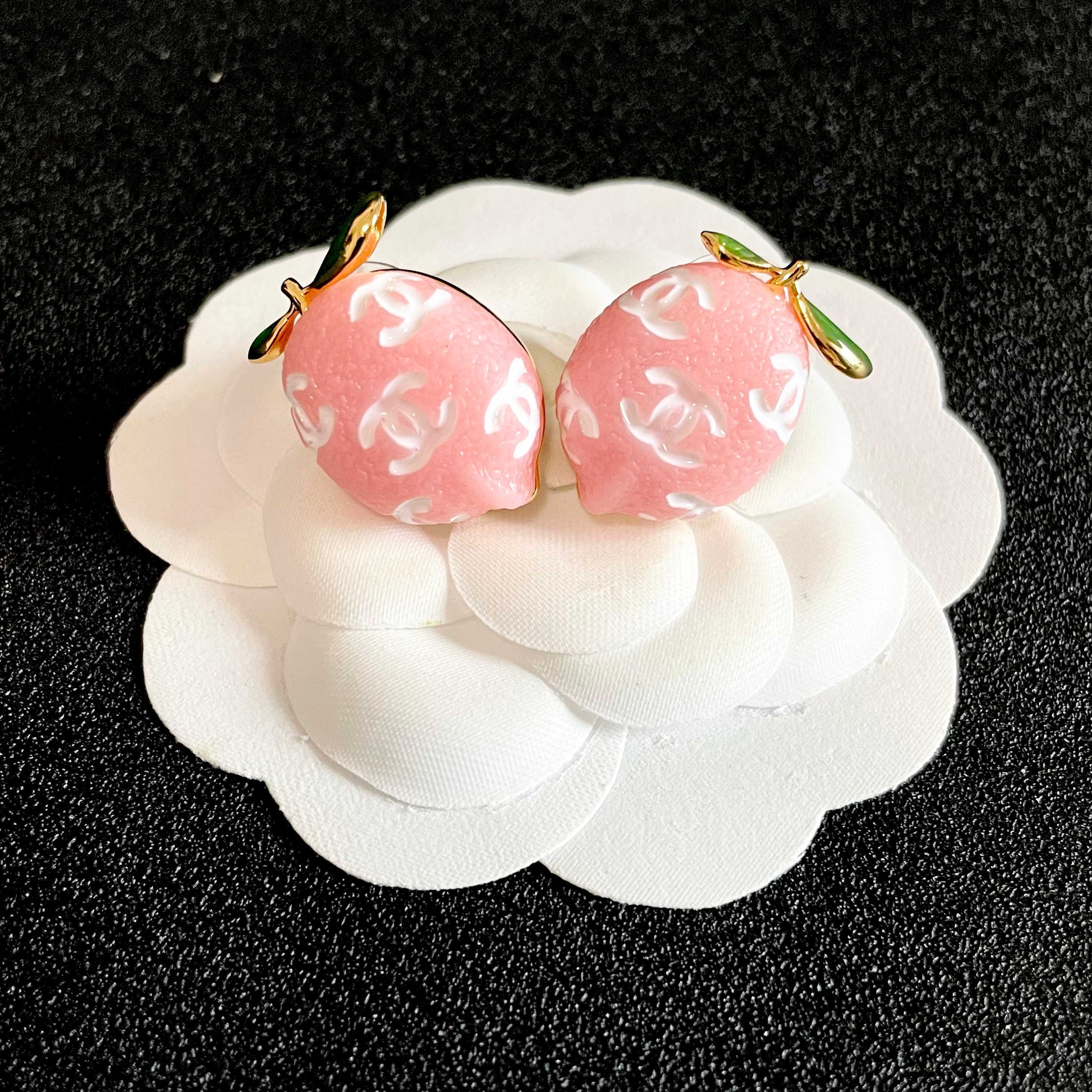 Chanel Peach Earrings