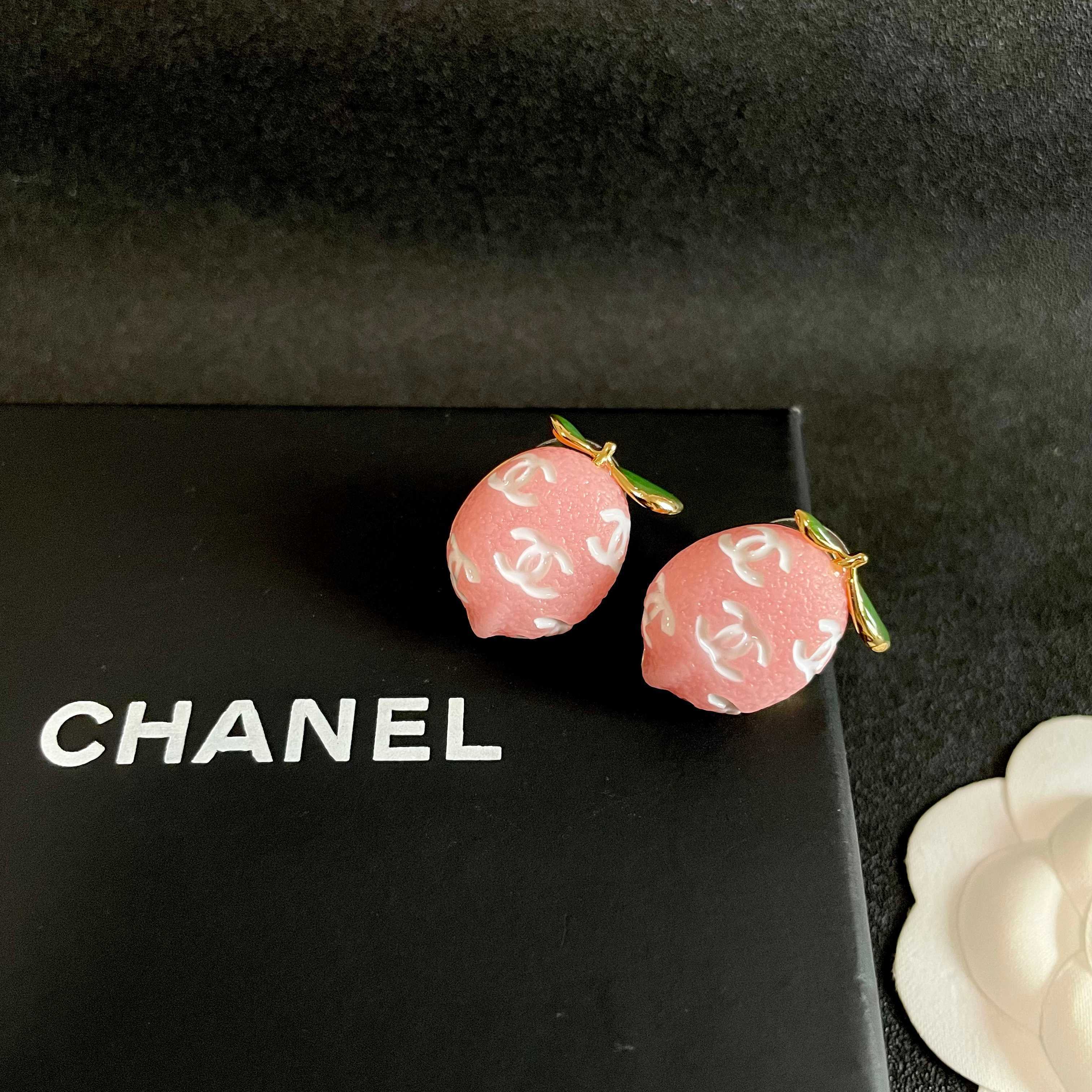 Chanel Peach Earrings