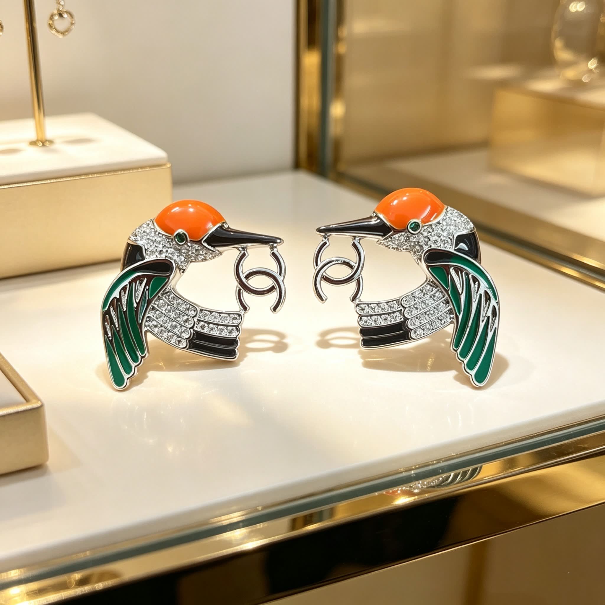 Chanel Bird Earrings