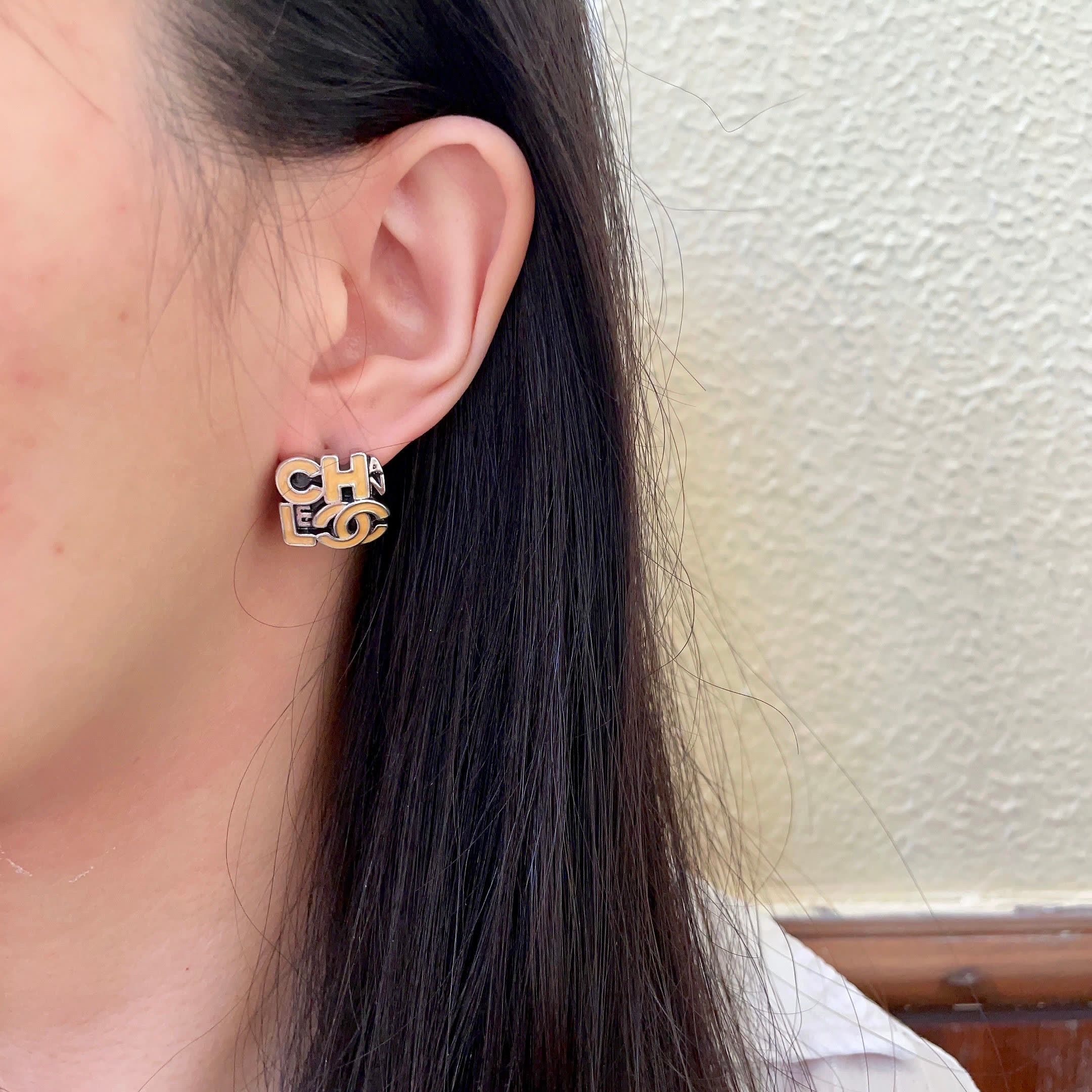 Chanel Logo Stud Earrings