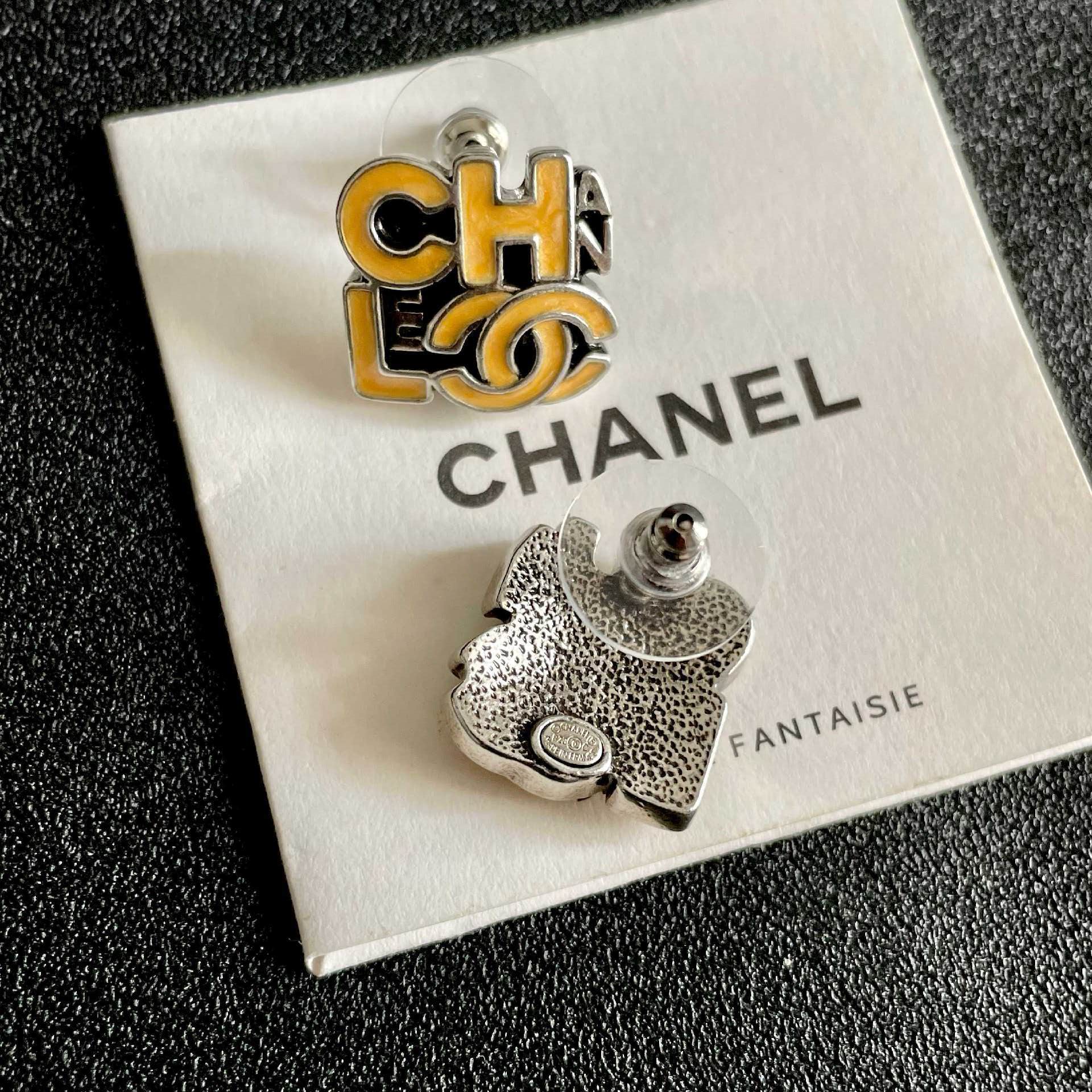 Chanel Logo Stud Earrings