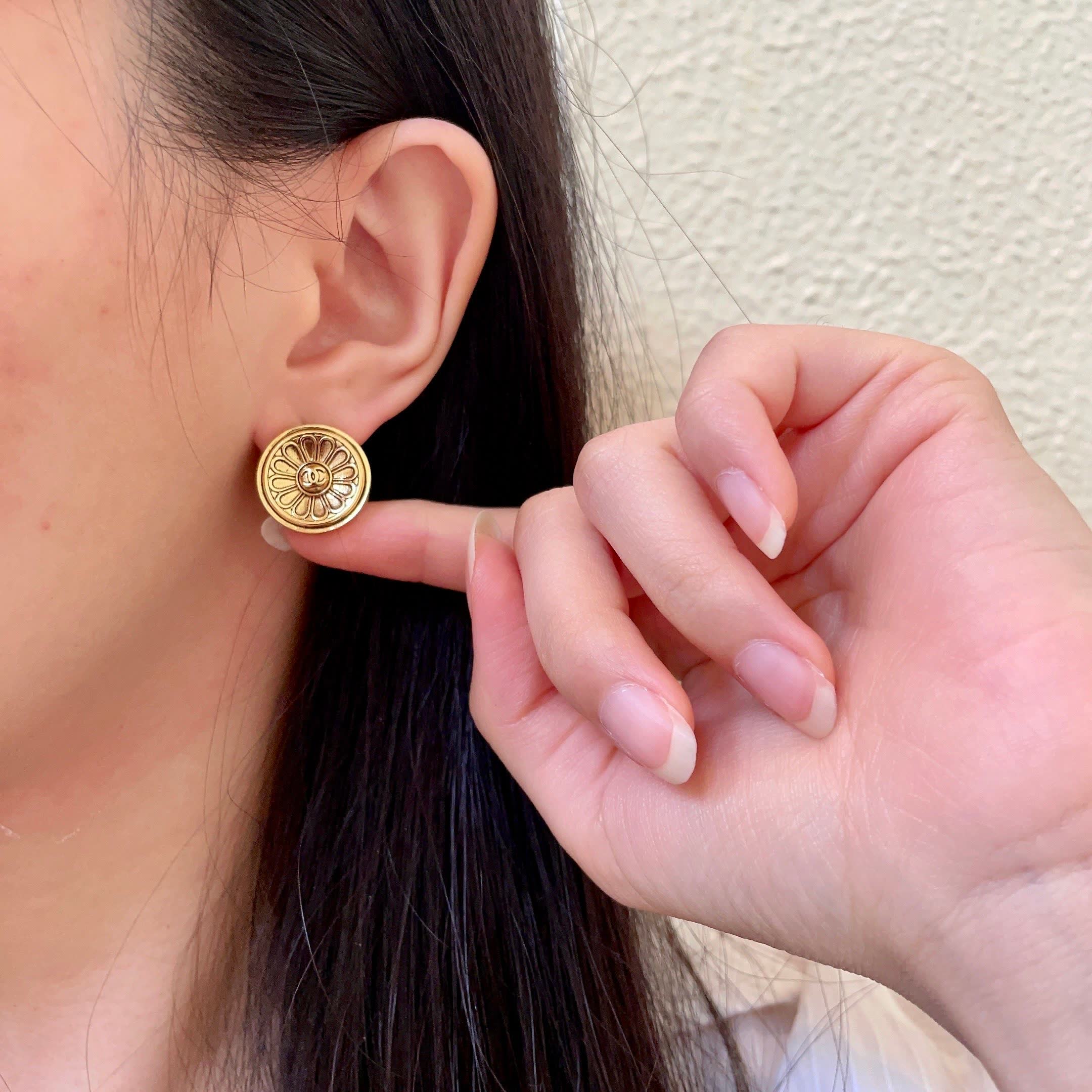 Chanel Gold Coin Earrings